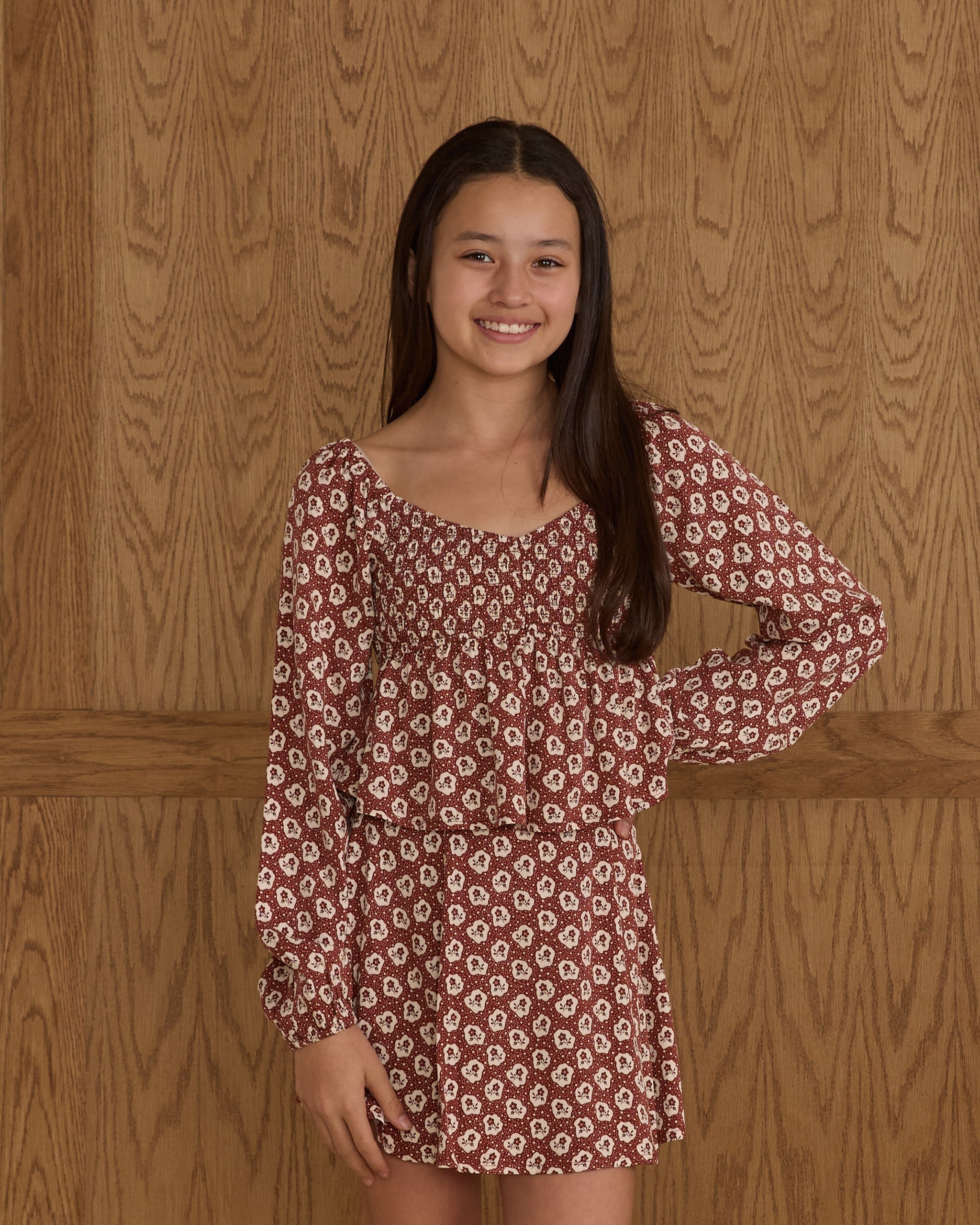 Long Sleeve Flutter Top || Ruby Fleur - Teen