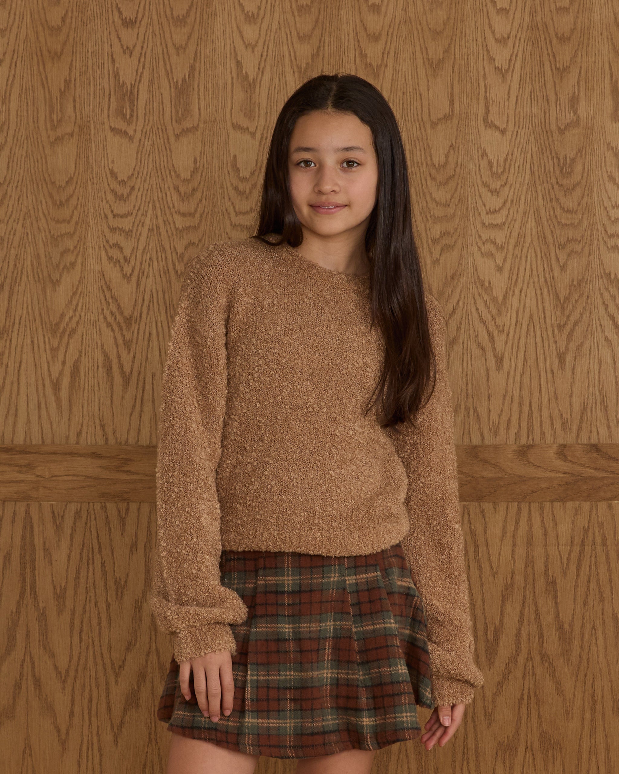 Aspen Sweater || Toffee Boucle - Teen