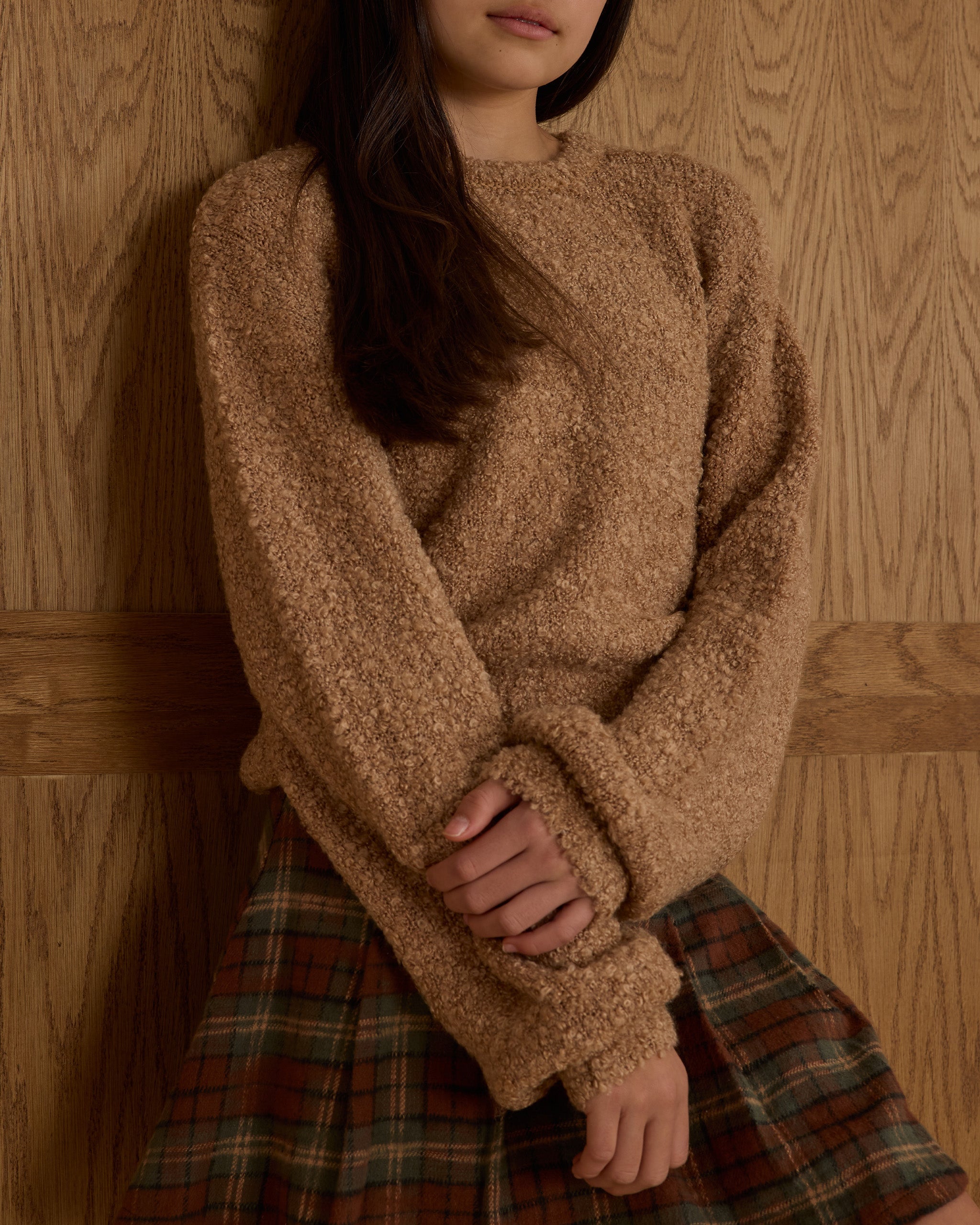 Aspen Sweater || Toffee Boucle - Teen