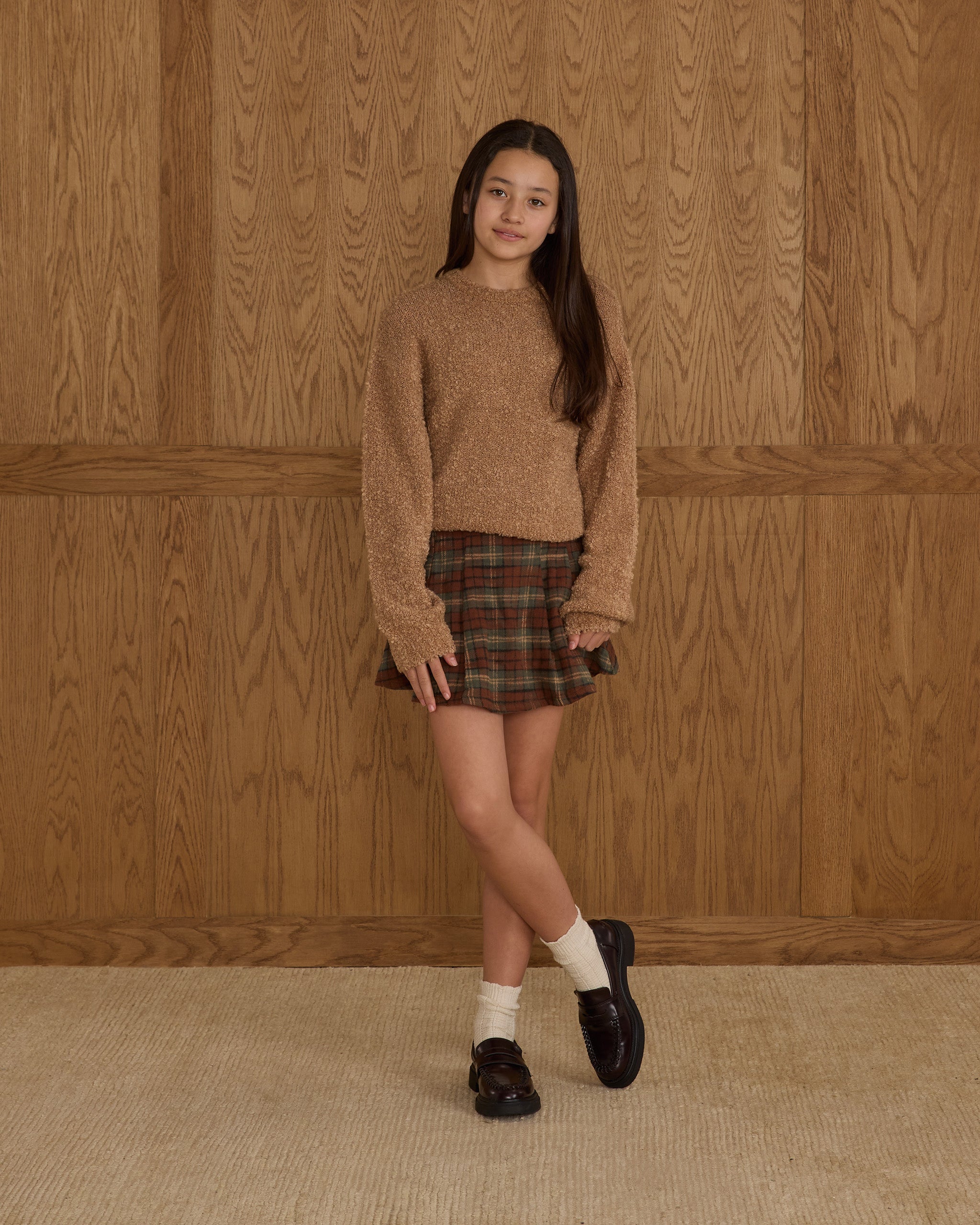 Aspen Sweater || Toffee Boucle - Teen