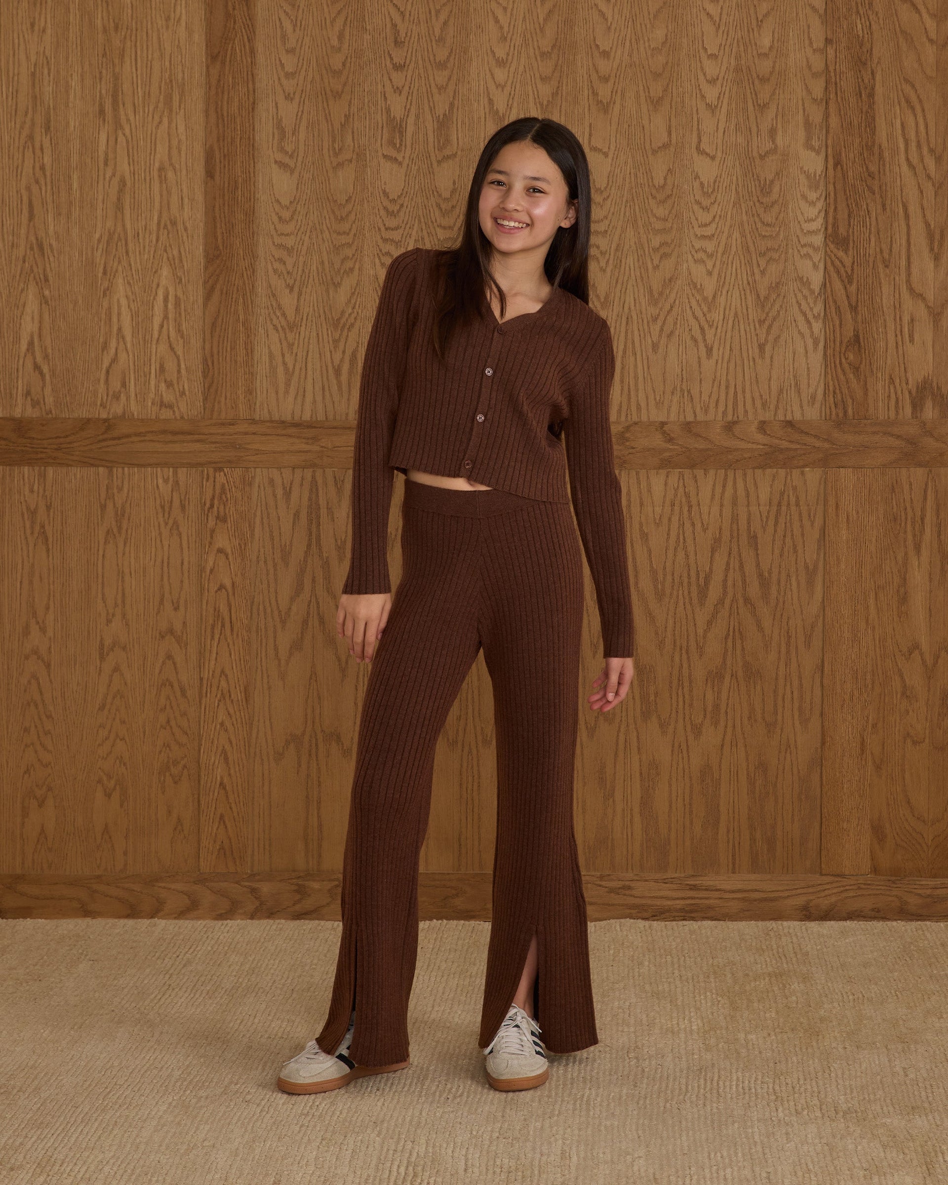 Rylee + Cru Pointelle Knit Pant - Natural