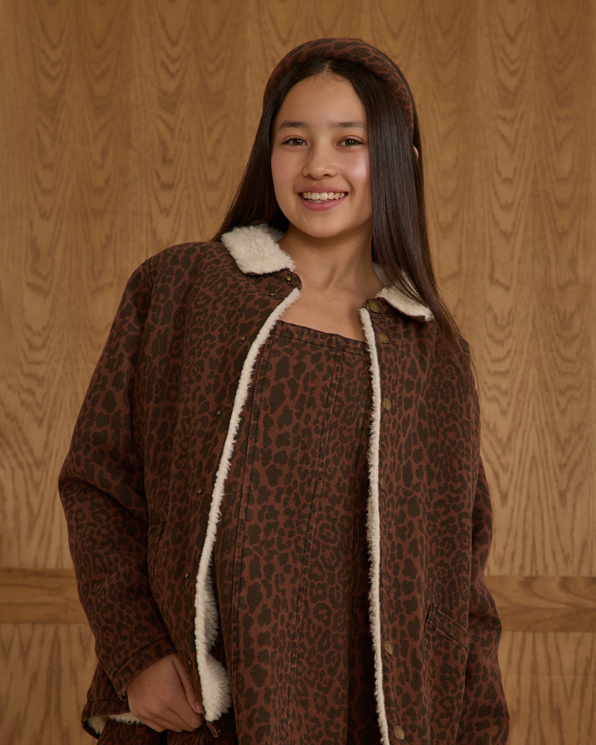 Long Chore Coat || Leopard - Rylee + Cru | Kids Clothes | Trendy Baby Clothes | Modern Infant Outfits |