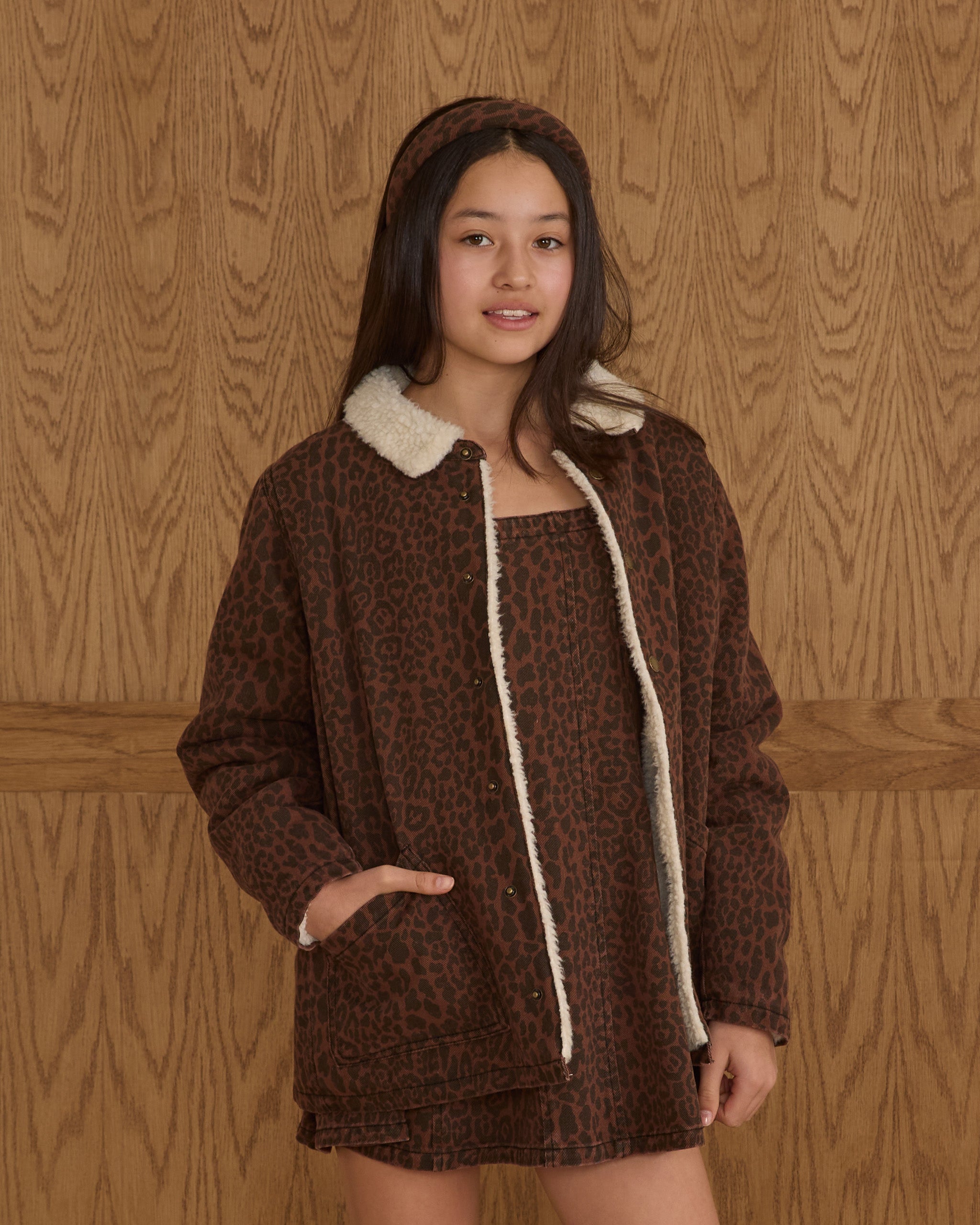 Long Chore Coat || Leopard - Rylee + Cru | Kids Clothes | Trendy Baby Clothes | Modern Infant Outfits |