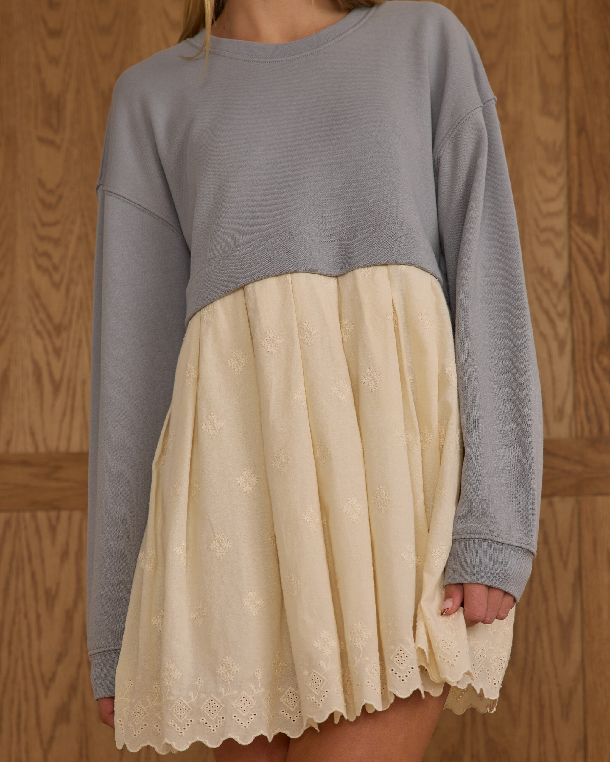 Sweatshirt Dress || Dusty Blue - Rylee + Cru | Kids Clothes | Trendy Baby Clothes | Modern Infant Outfits |