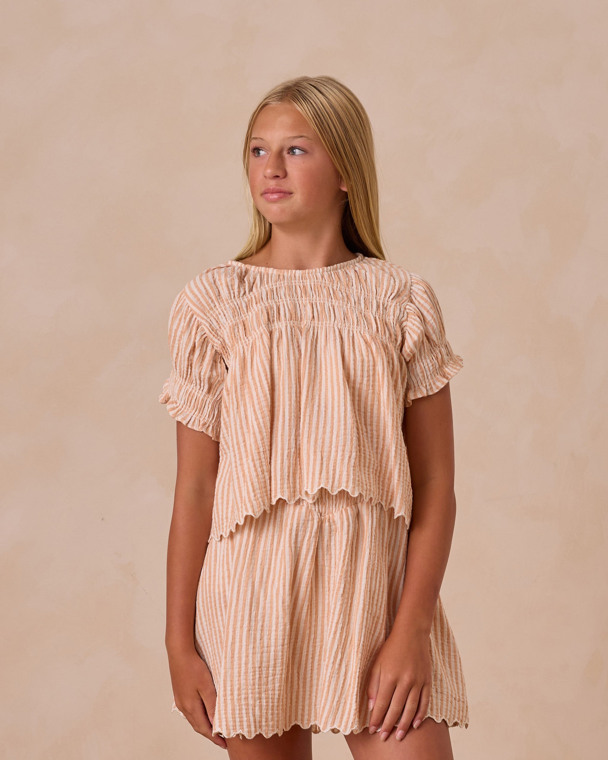 Colette Top || Grapefruit Stripe Teen