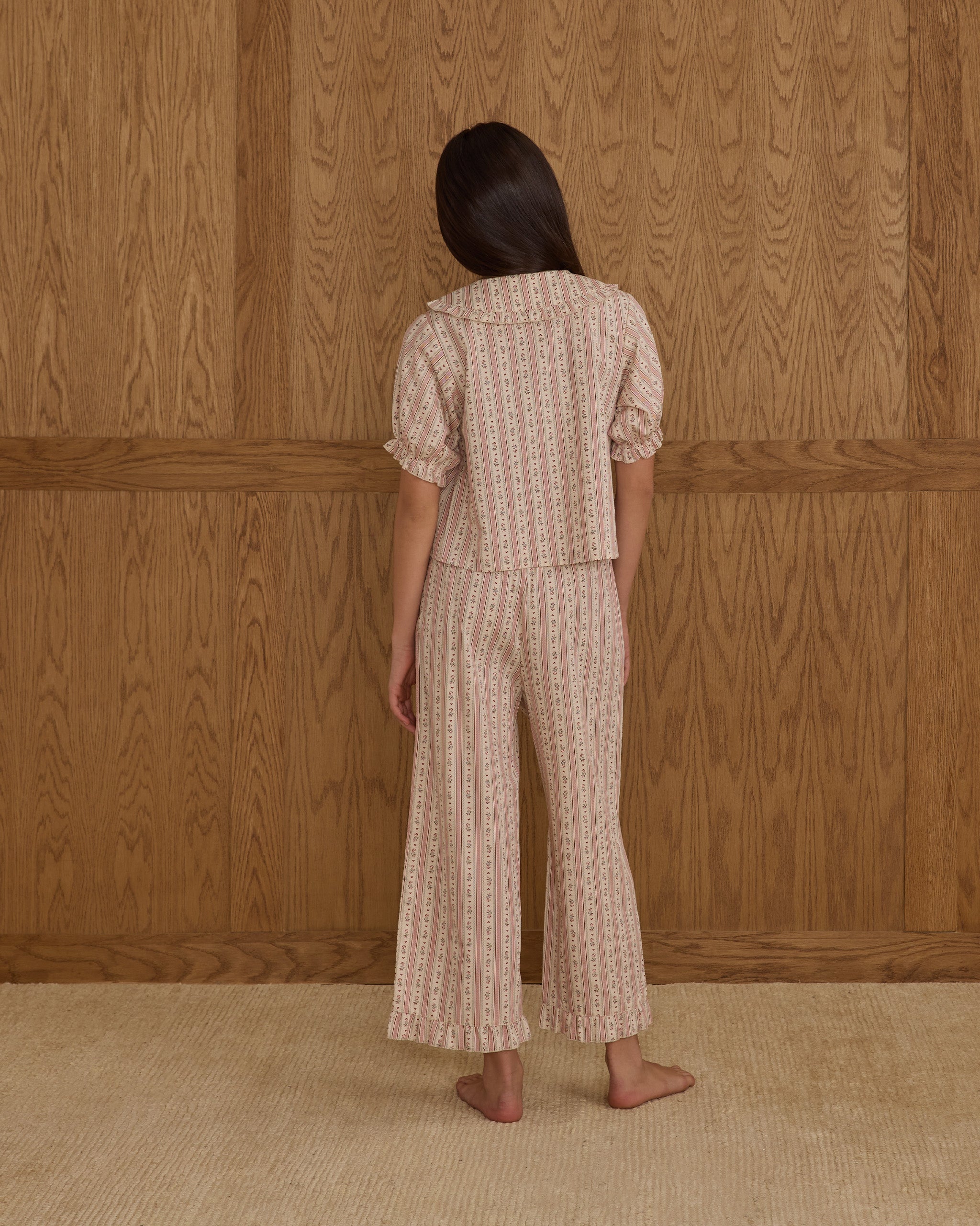 Ruffle Pajamas || Candy Cane Stripe - Teen