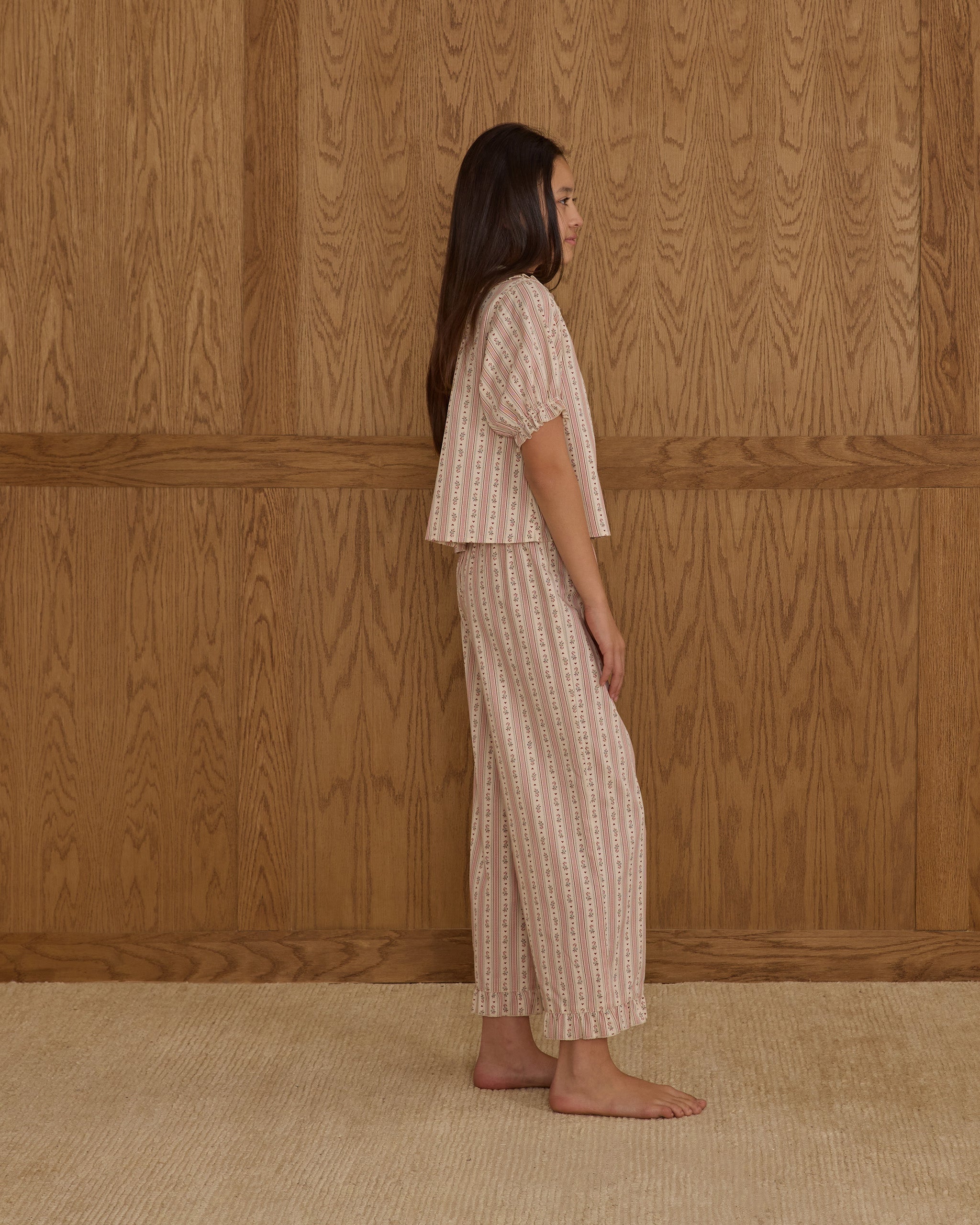 Ruffle Pajamas || Candy Cane Stripe - Teen