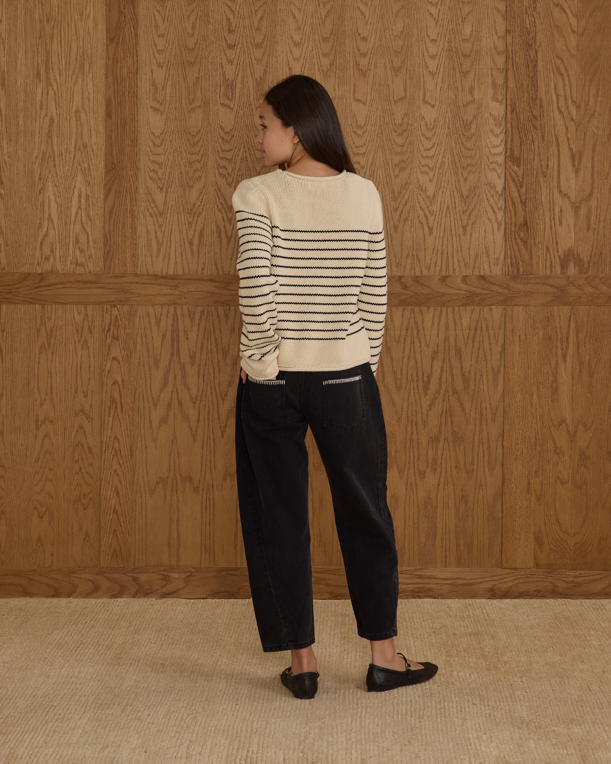 Jacques Sweater || Black Stripe - Rylee + Cru | Kids Clothes | Trendy Baby Clothes | Modern Infant Outfits |