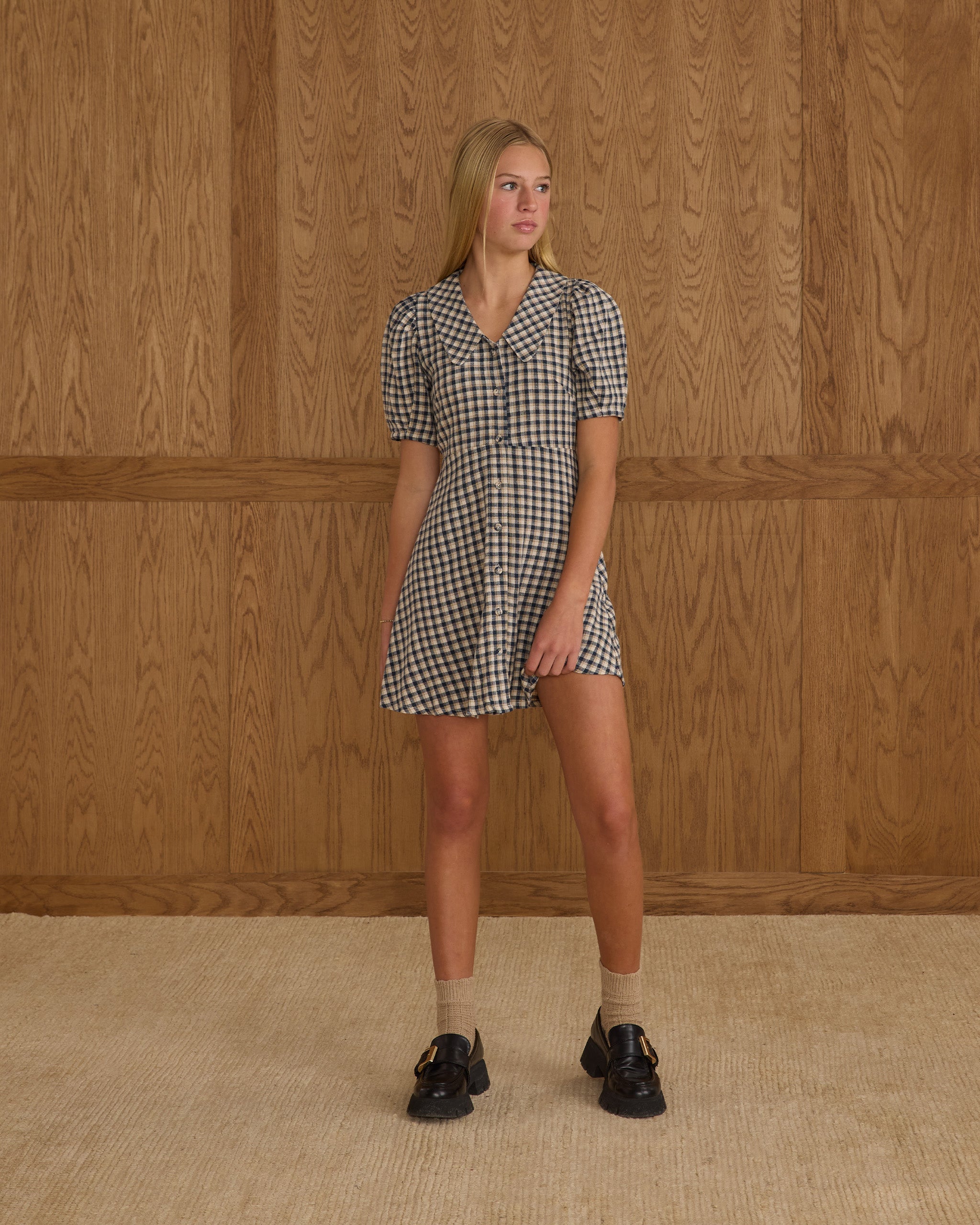 Robe Del Mar | Bleu marine à carreaux pour adolescentes