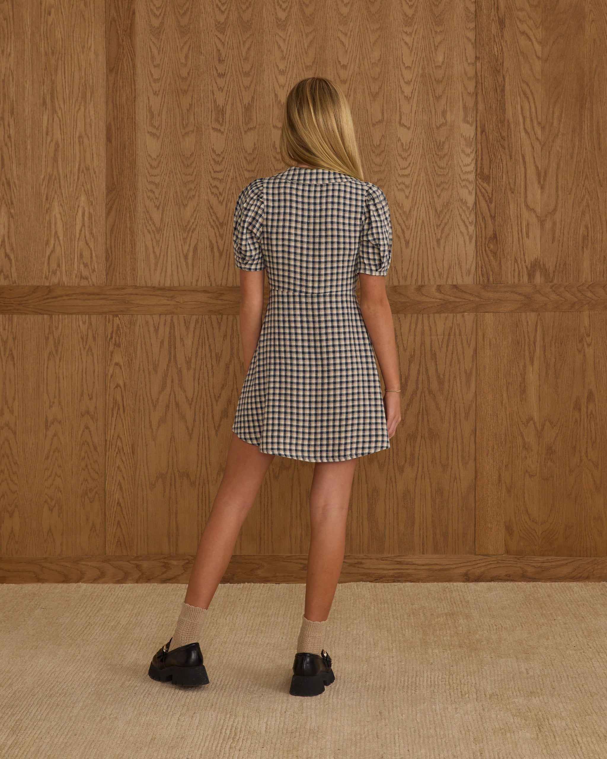Robe Del Mar | Bleu marine à carreaux pour adolescentes