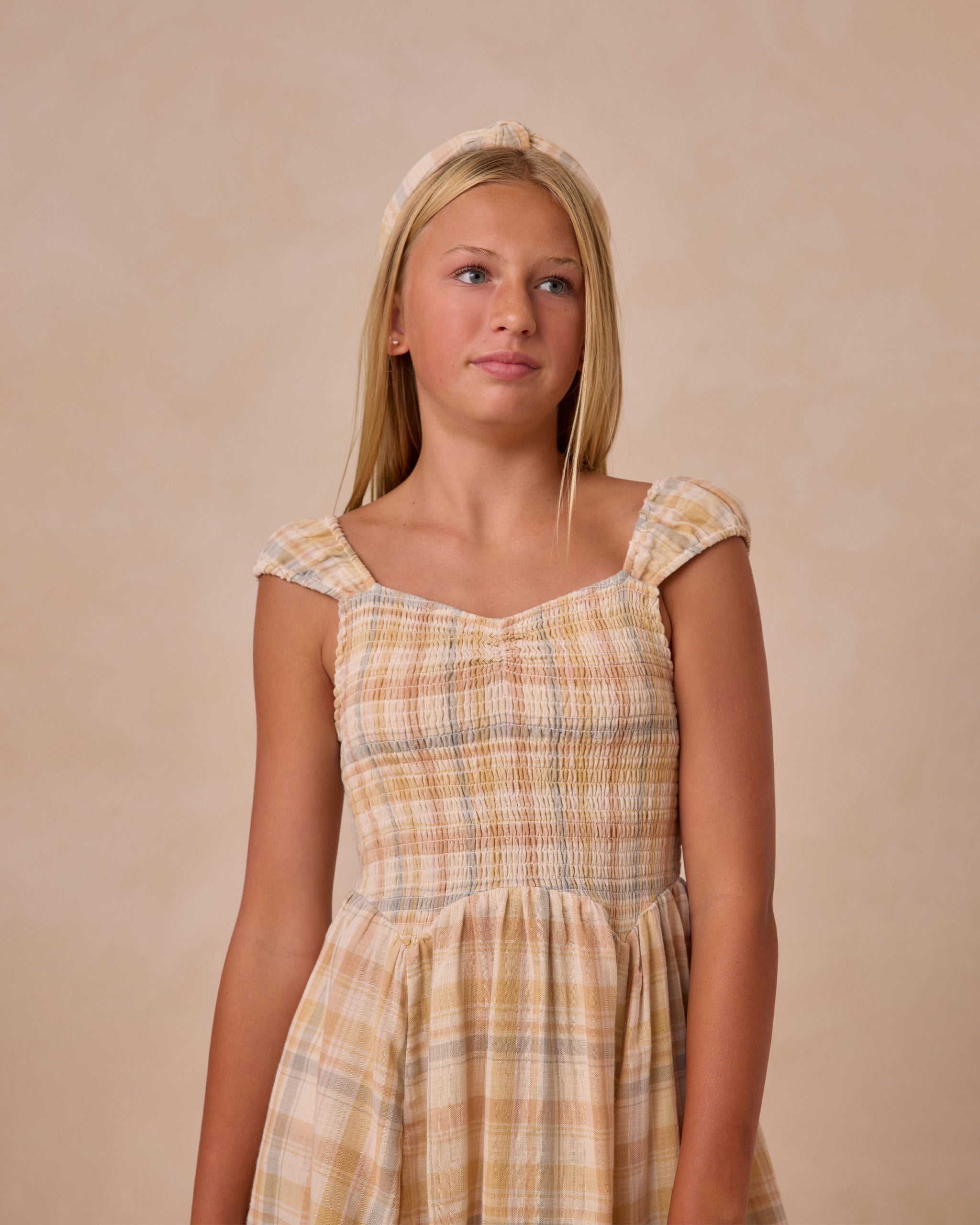 Kalina Dress || Pastel Plaid Teen