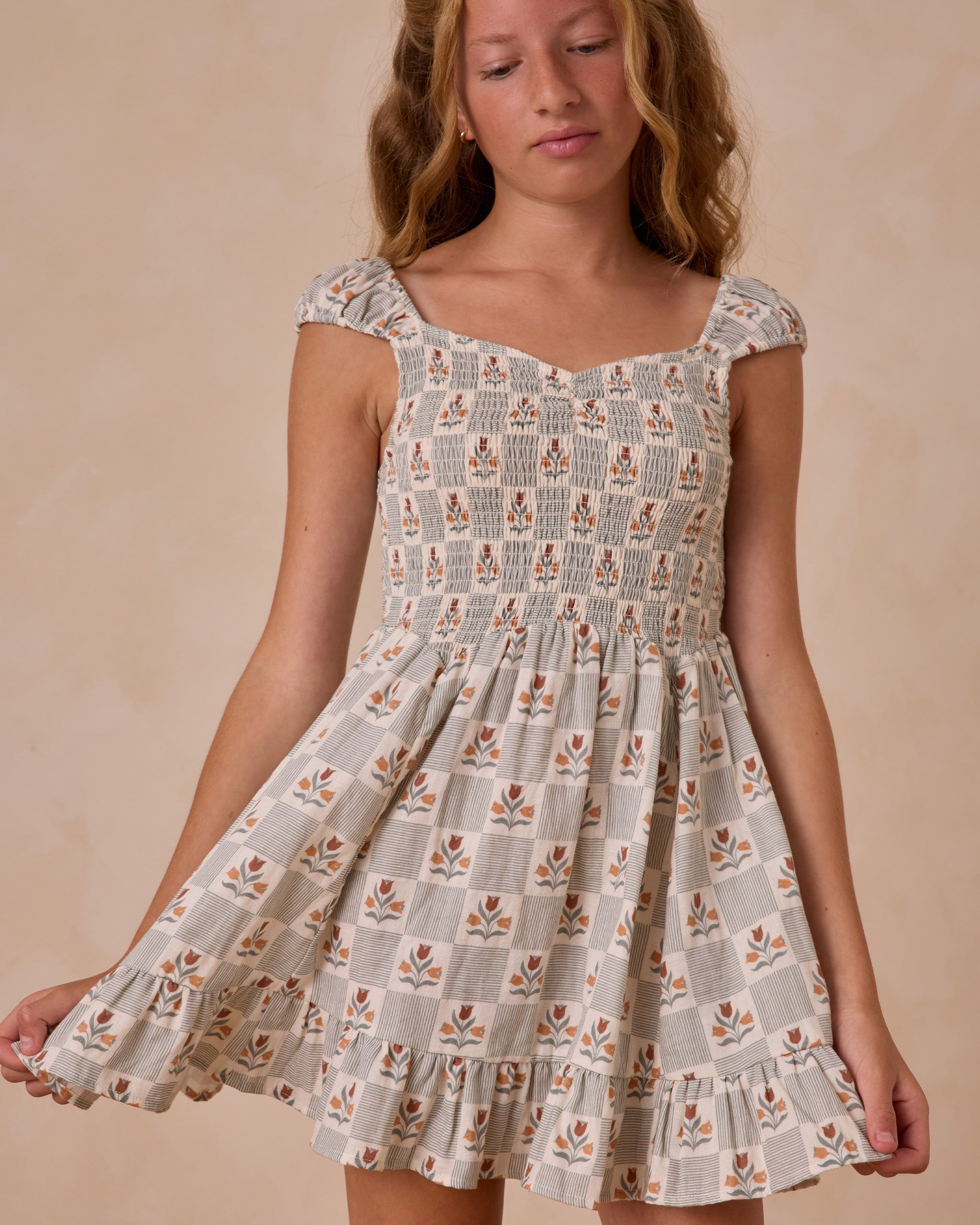 Kalina Dress || Garden Grid Teen