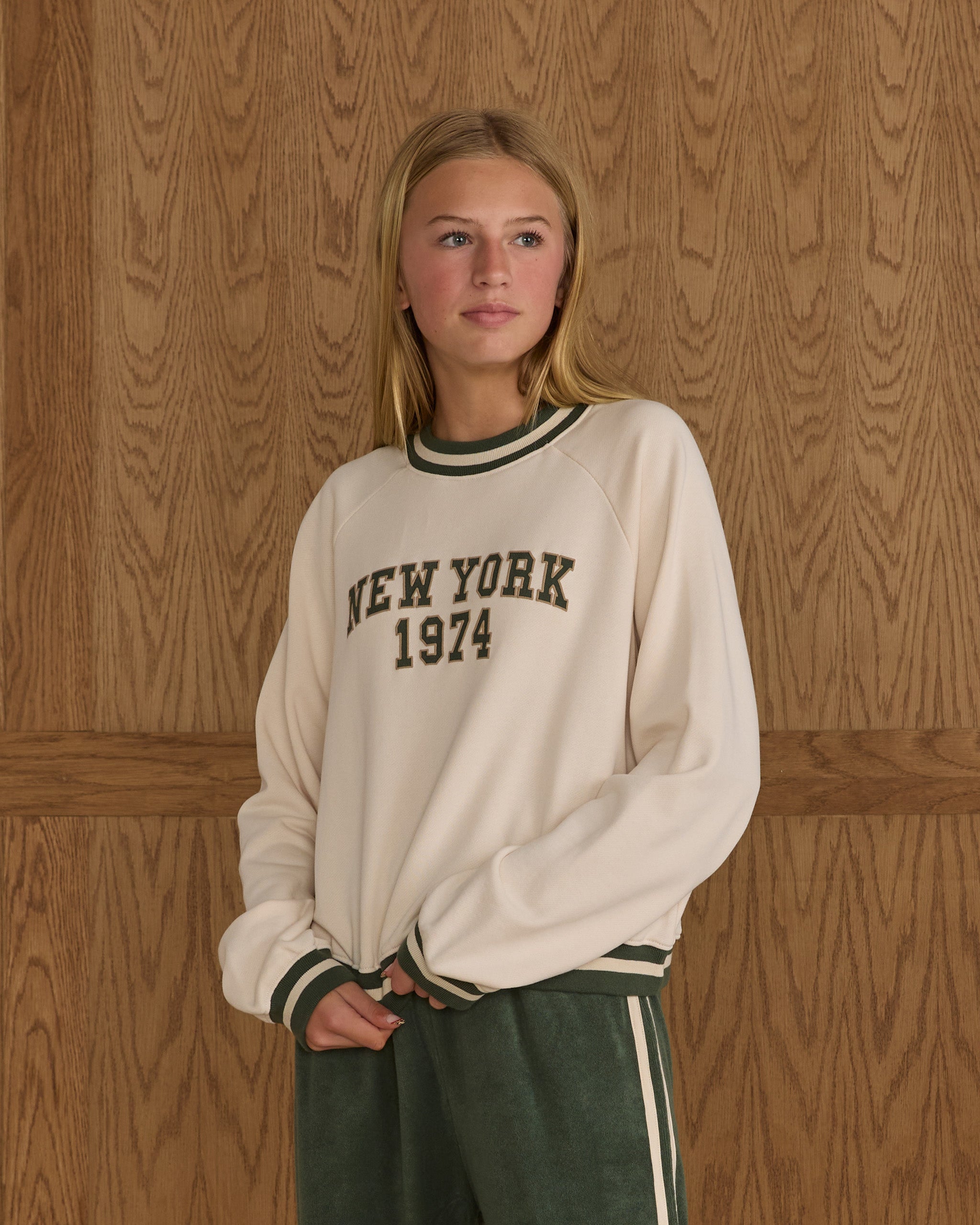Oversized Raglan Sweatshirt || New York - Rylee + Cru | Kids Clothes | Trendy Baby Clothes | Modern Infant Outfits |