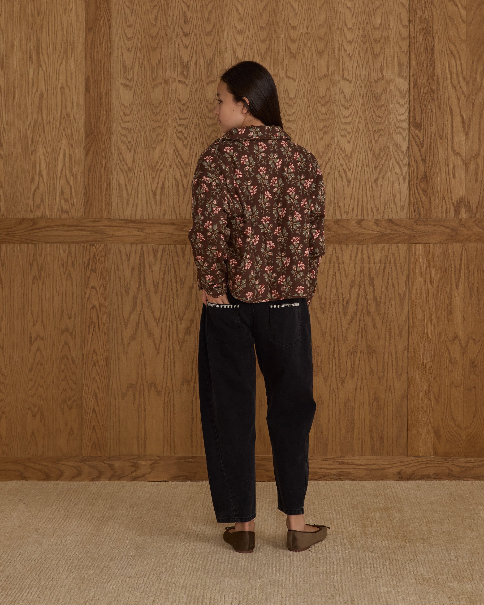 Quilted Collar Jacket || Winter Floral - Teen