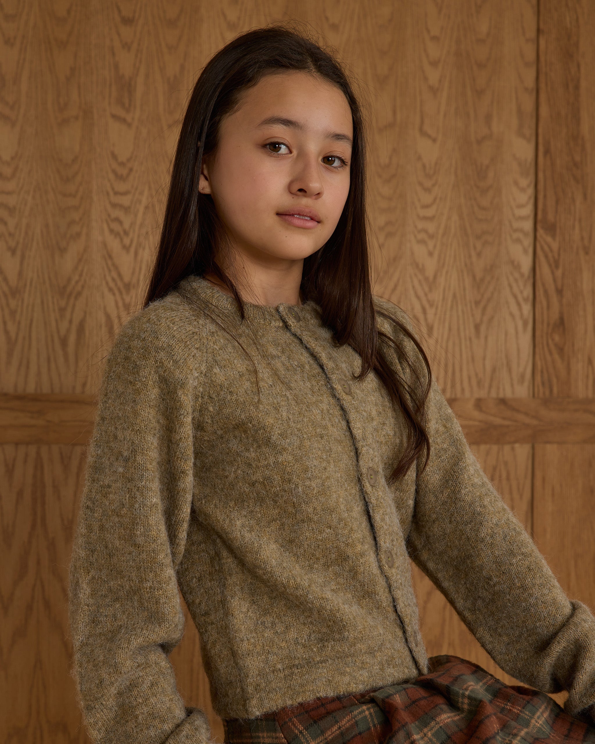Fuzzy Cardigan || Evergreen - Teen