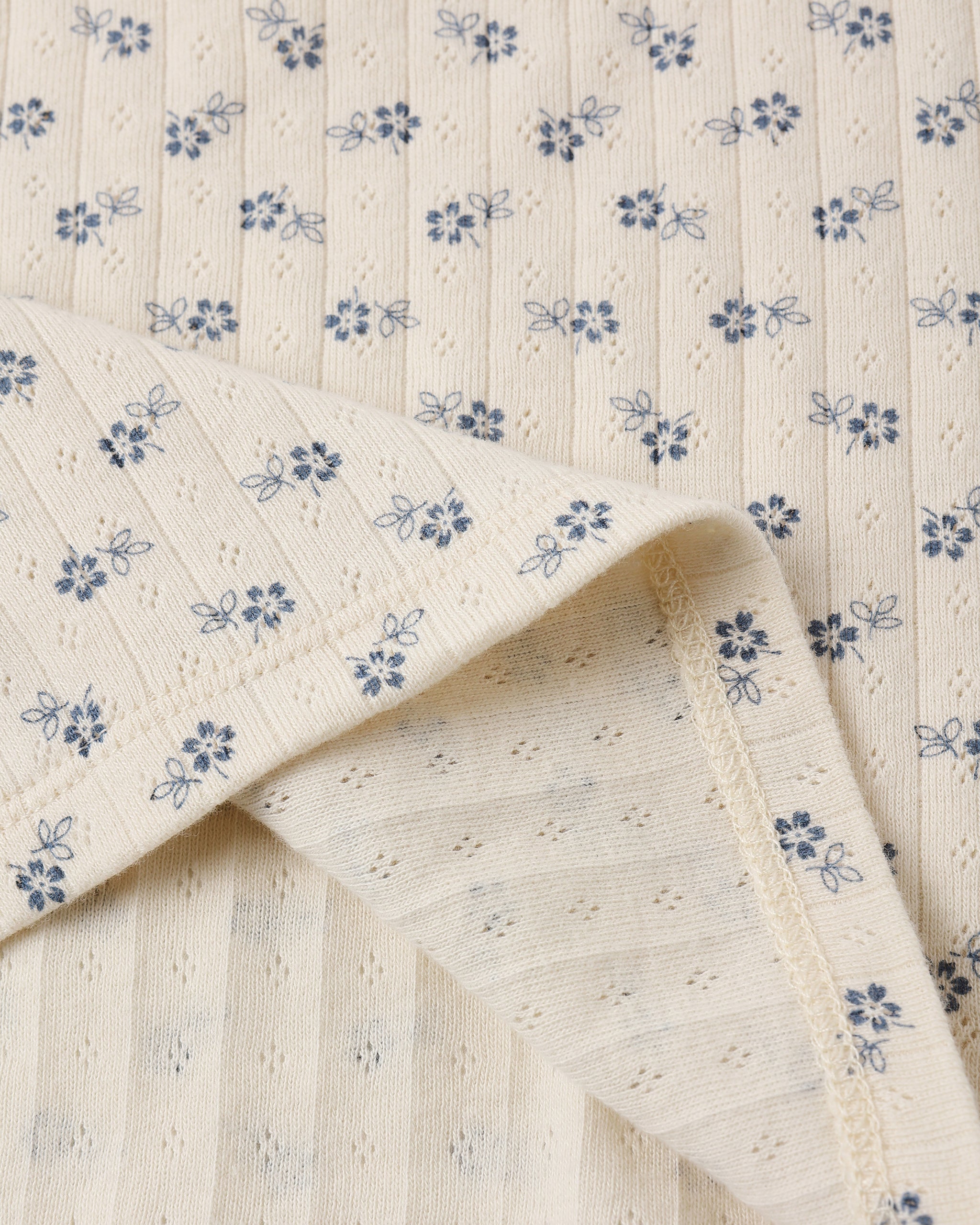 Ensemble de détente Teen Pointelle bleu à petits motifs