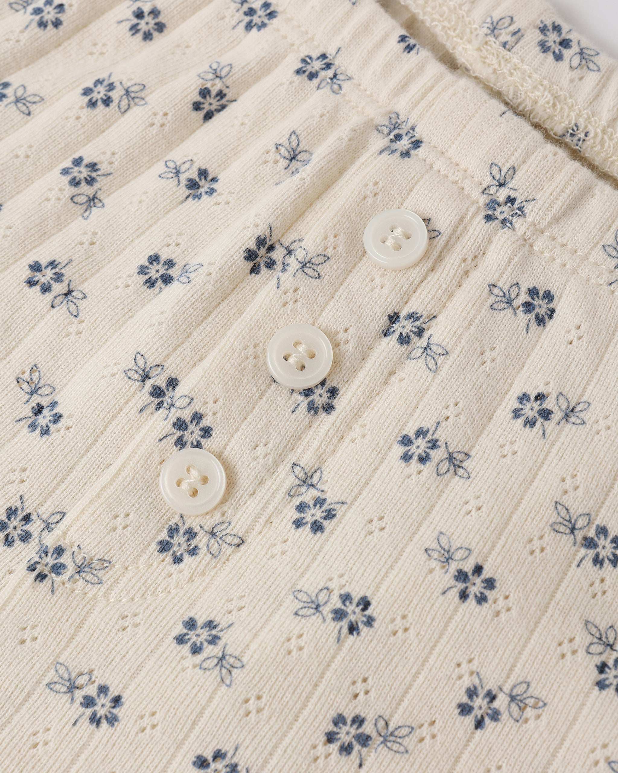 Ensemble de détente Teen Pointelle bleu à petits motifs