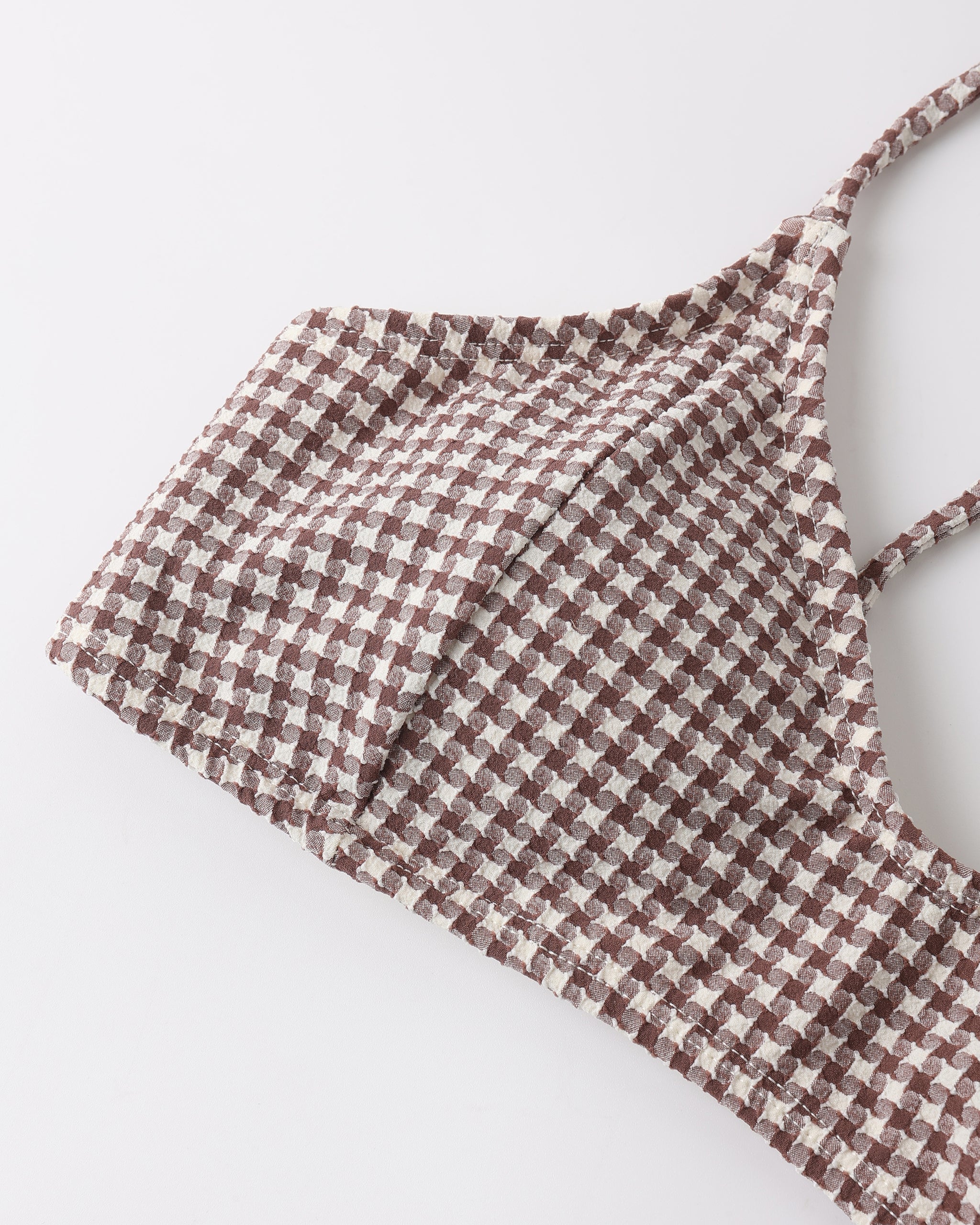 Women's Alba Bikini Top Chocolate Houndstooth