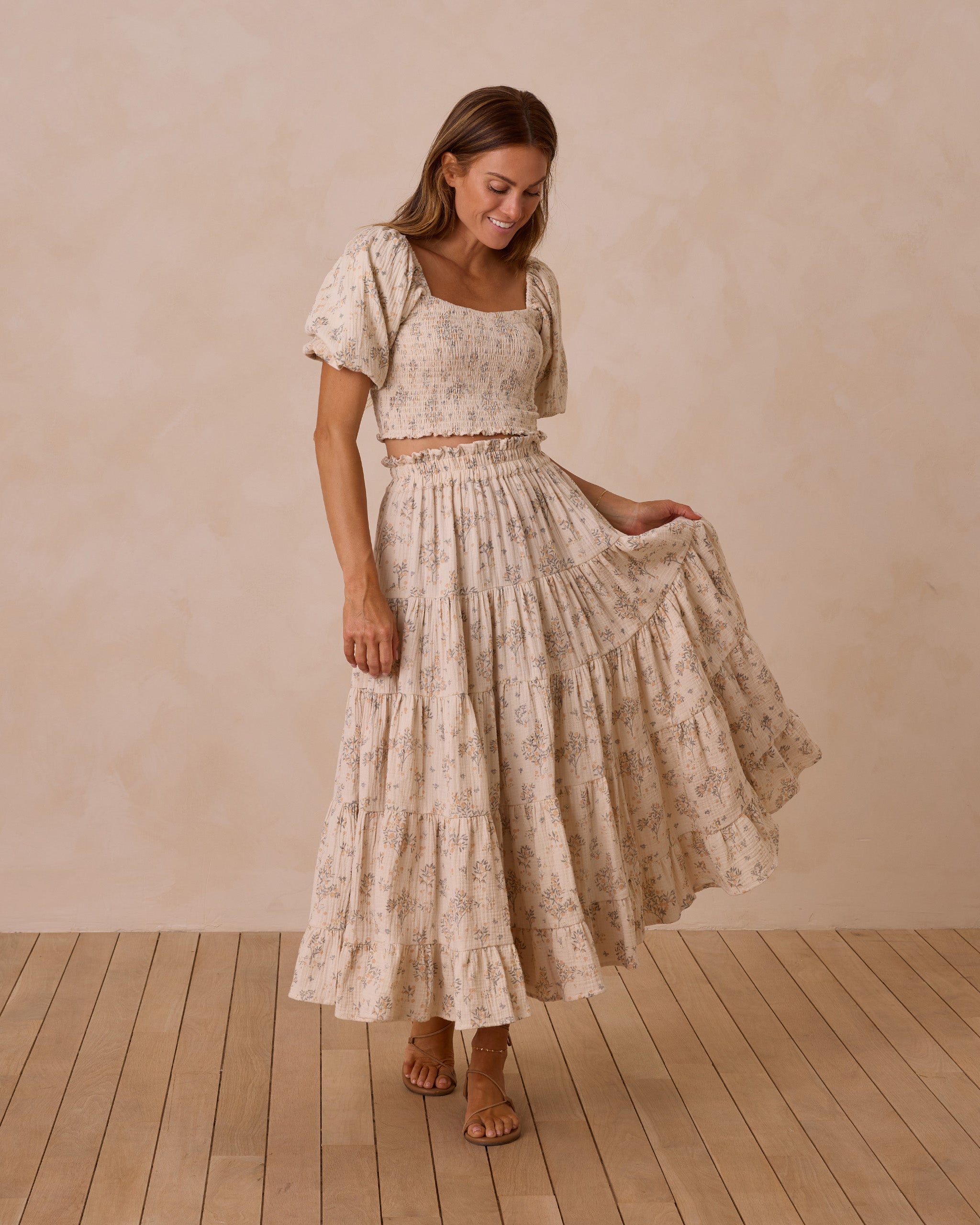 Ruffle Tiered Maxi Skirt | Citrus Grove