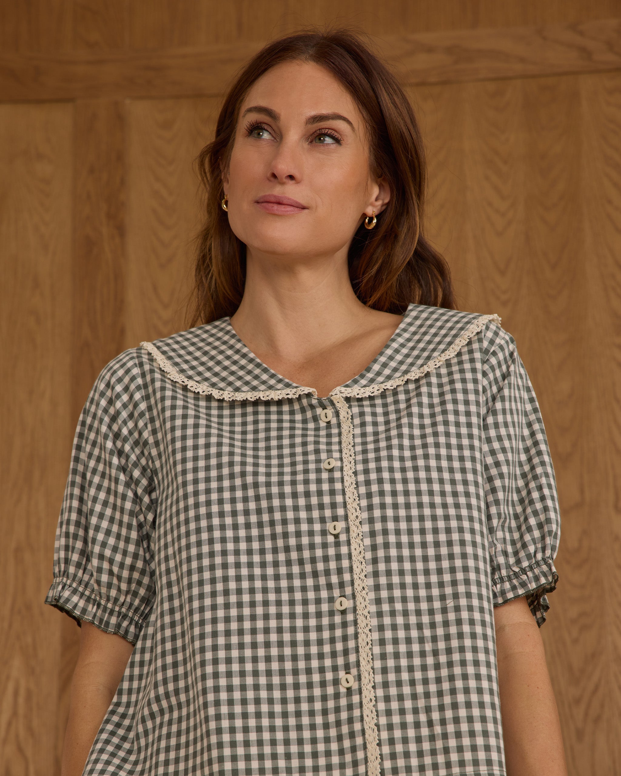 Ruffle Pajamas | Evergreen Gingham