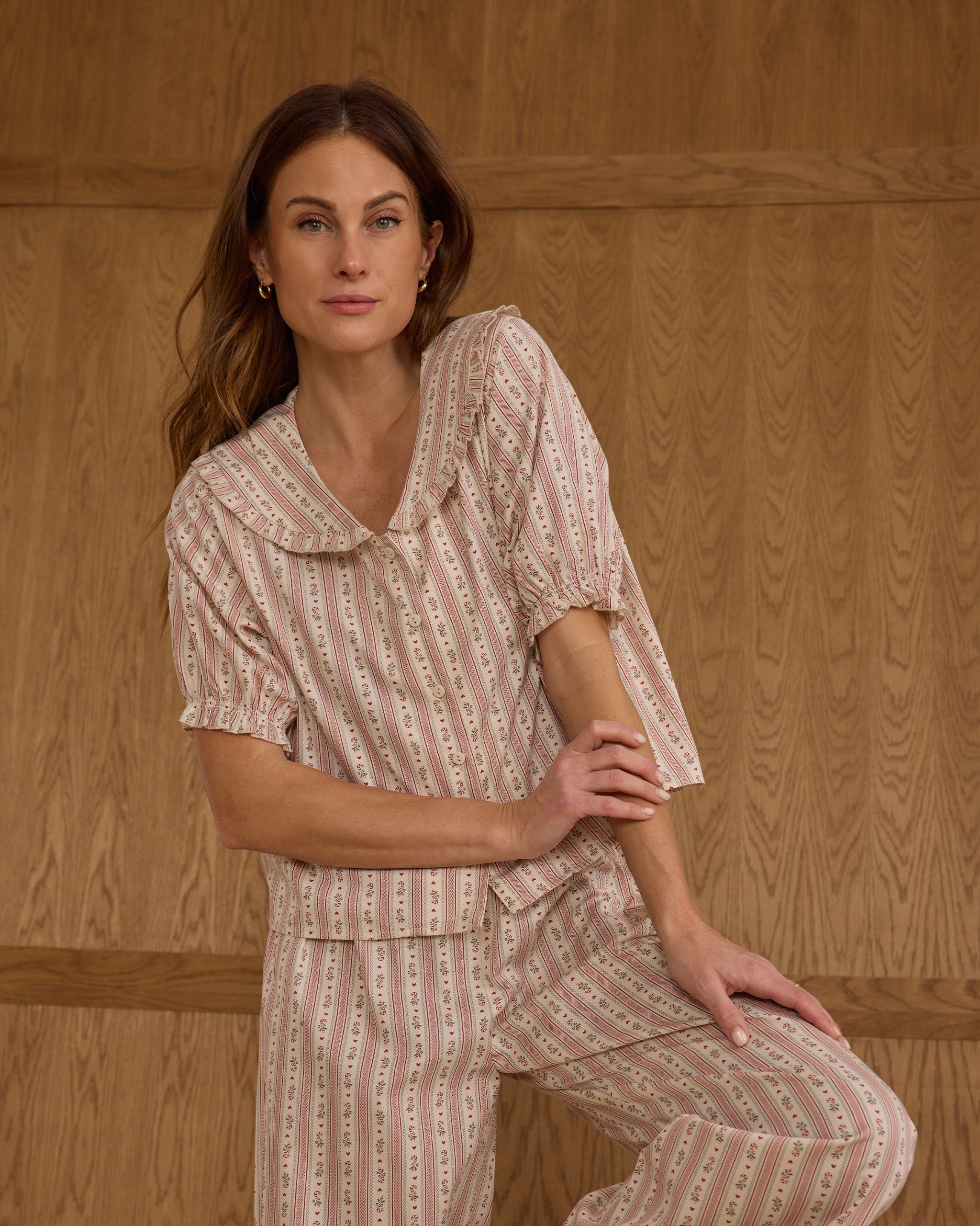 Ruffle Pajamas | Candy Cane Stripe