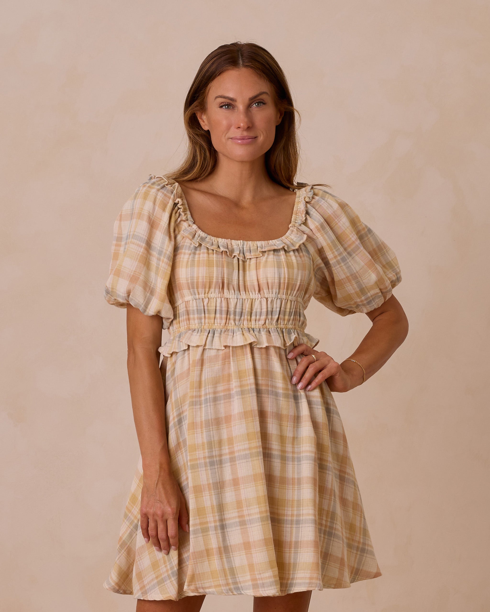 Shayla Dress | Pastel Plaid