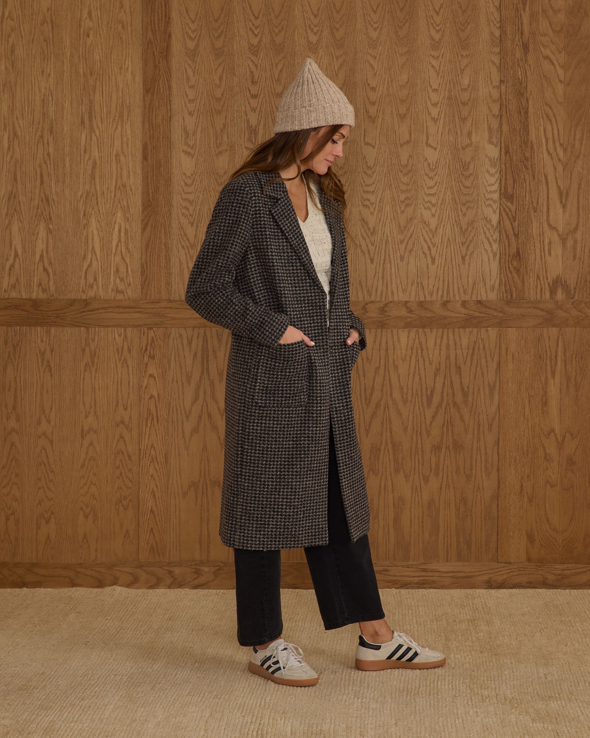 Longline Coat | Micro Check - Rylee + Cru | Kids Clothes | Trendy Baby Clothes | Modern Infant Outfits |