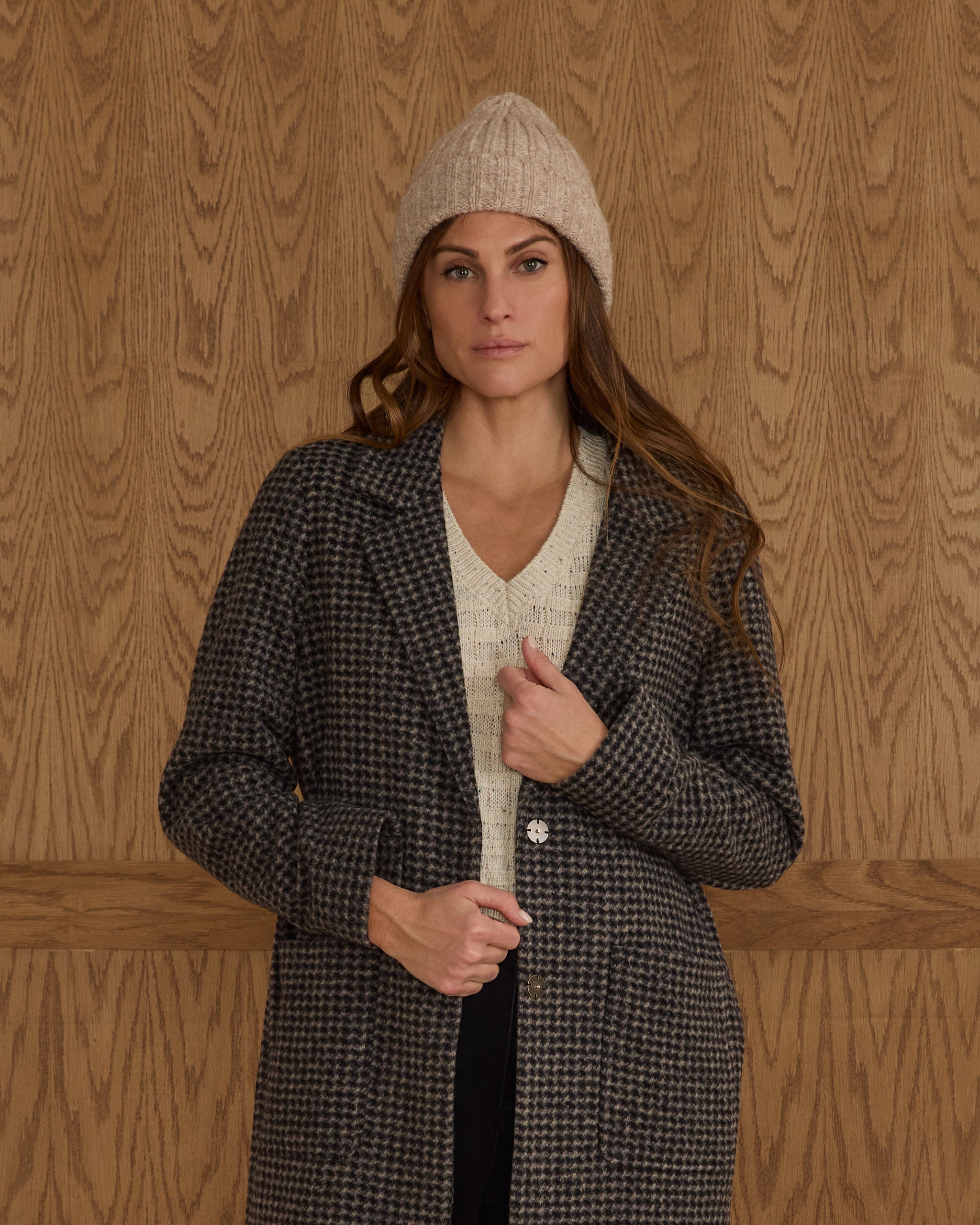 Longline Coat | Micro Check - Rylee + Cru | Kids Clothes | Trendy Baby Clothes | Modern Infant Outfits |