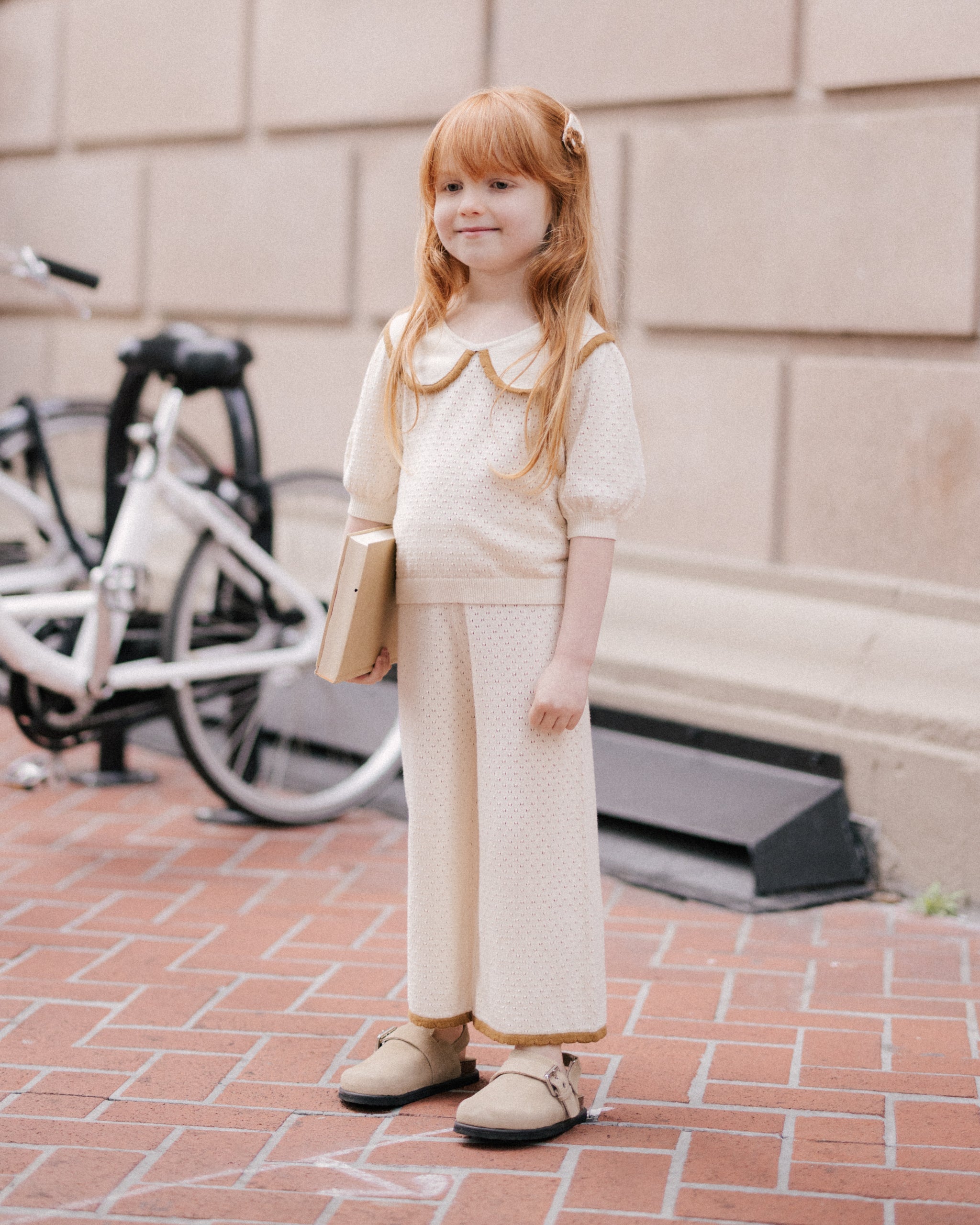 Pointelle Knit Pant || Natural