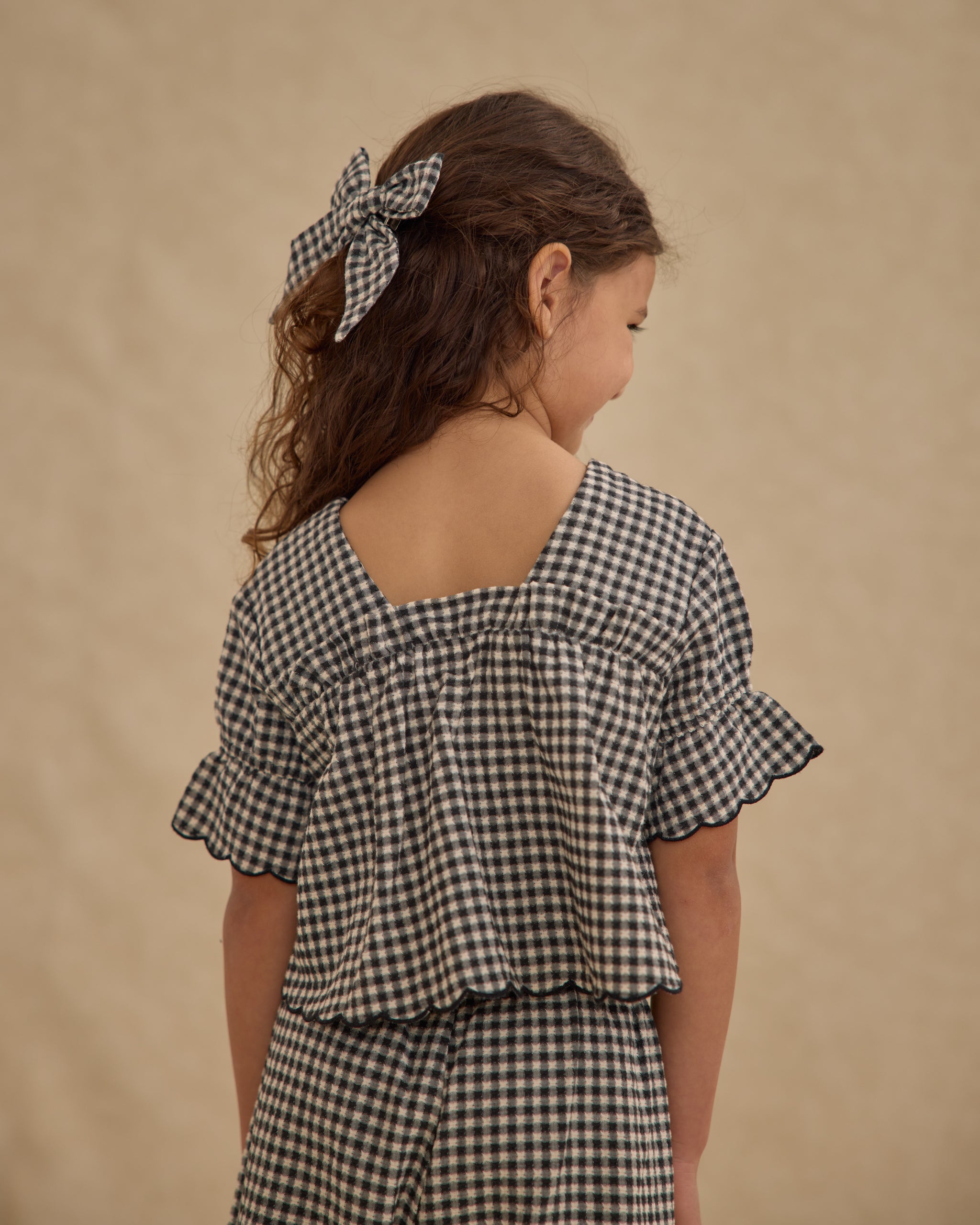 Francie Blouse || Black Gingham - Rylee + Cru | Kids Clothes | Trendy Baby Clothes | Modern Infant Outfits |