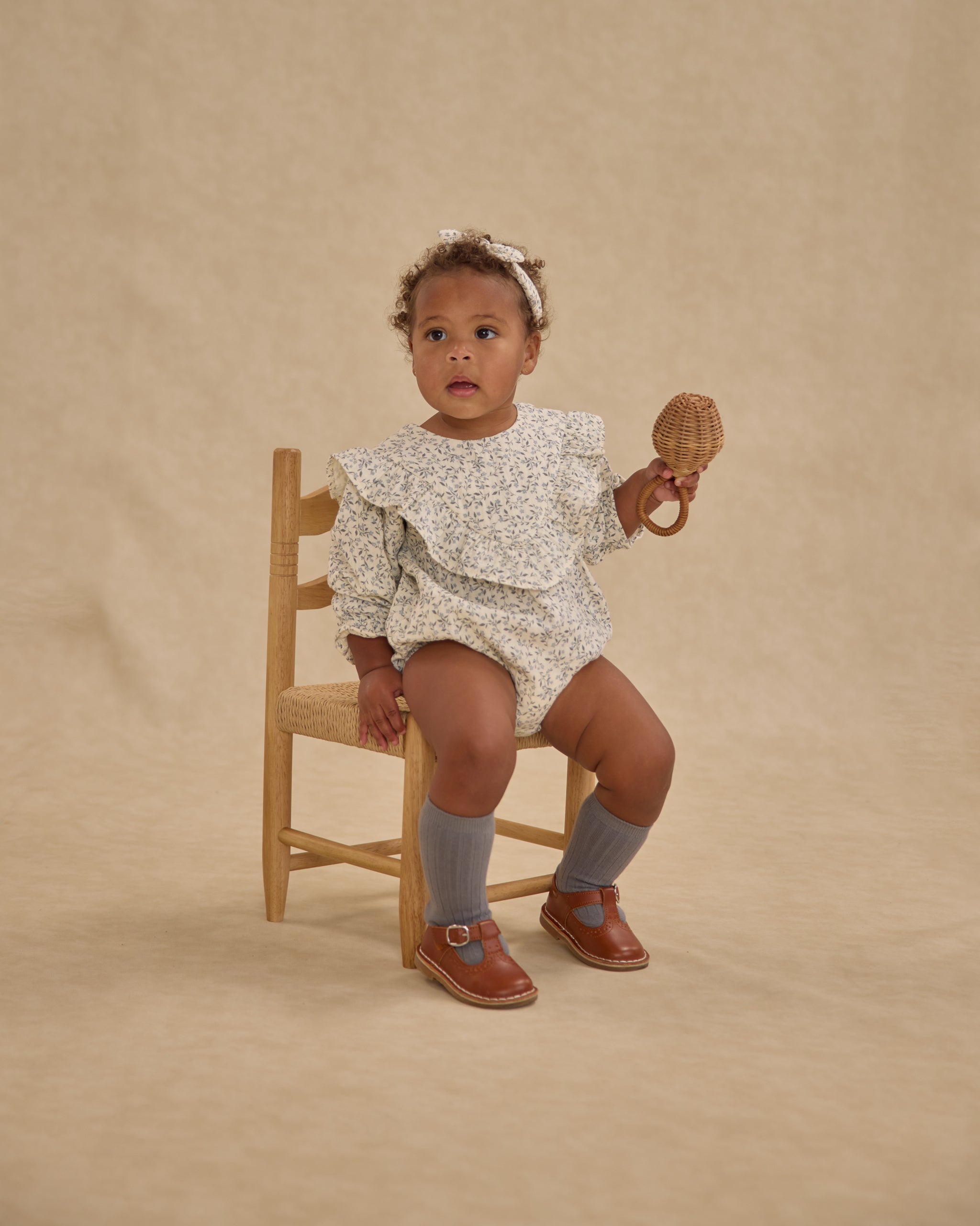 Ribbed Socks || Brown, Dusty Blue - Rylee + Cru | Kids Clothes | Trendy Baby Clothes | Modern Infant Outfits |