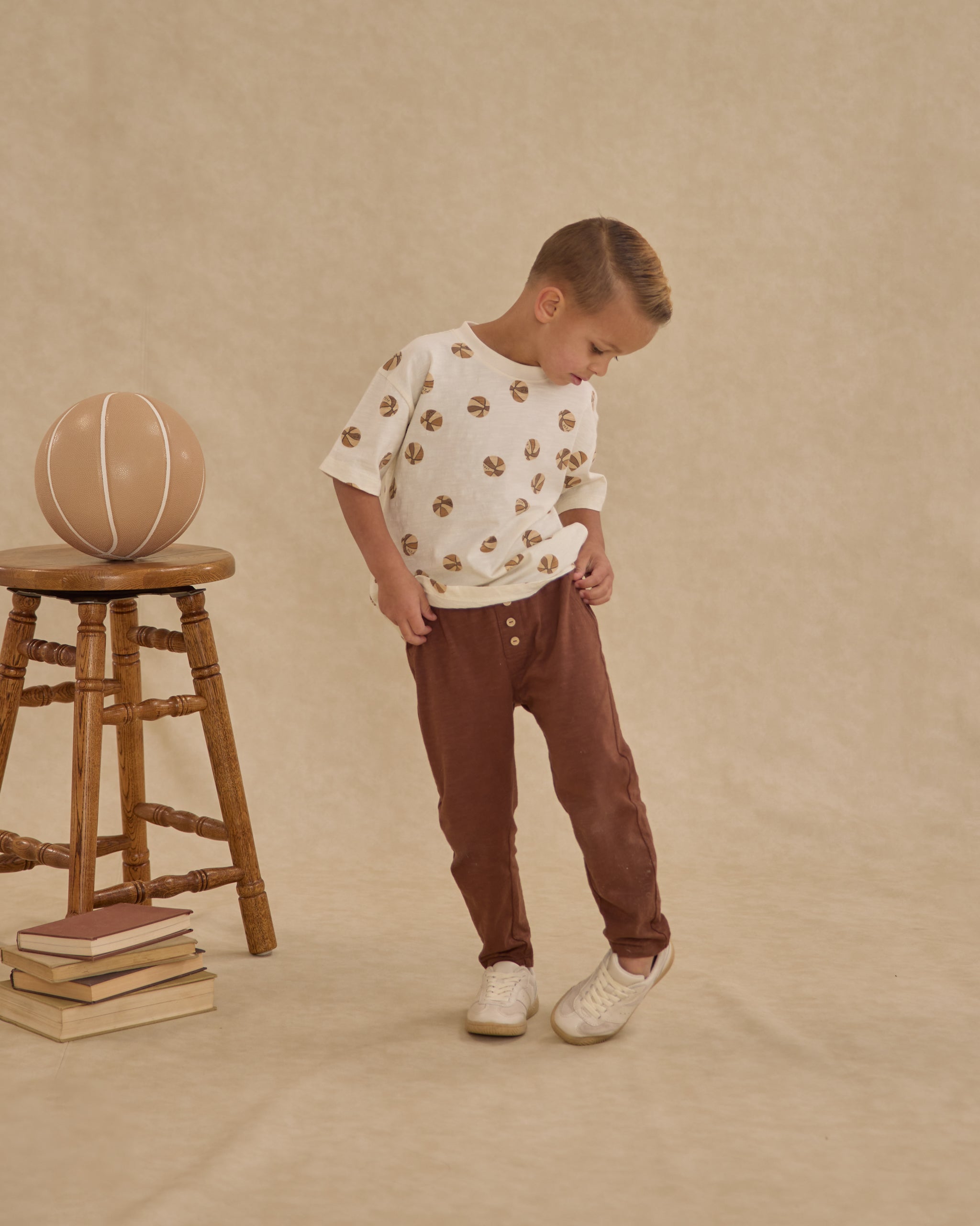 Relaxed Tee || Basketball - Rylee + Cru | Kids Clothes | Trendy Baby Clothes | Modern Infant Outfits |