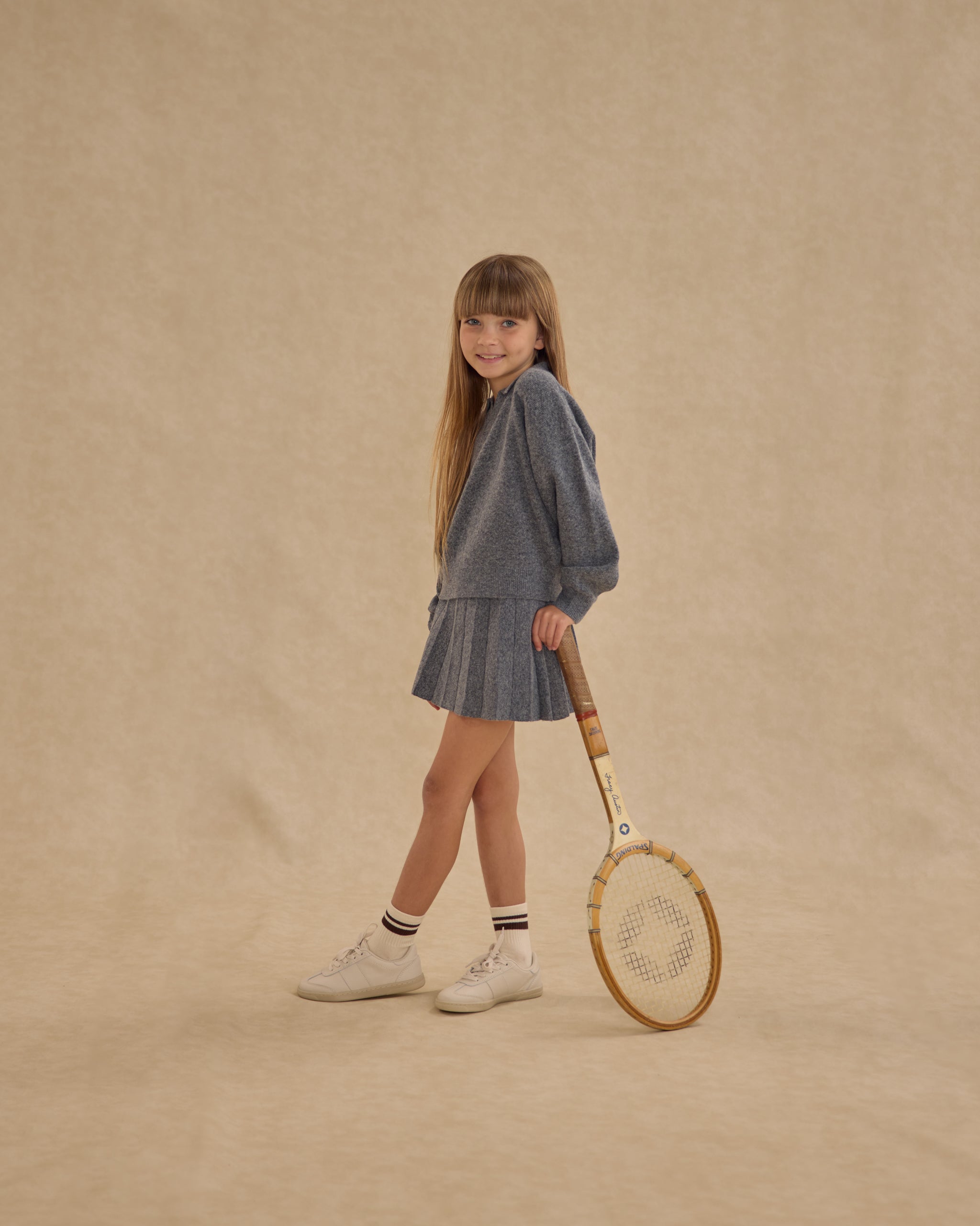 Knit Pleated Skirt || Heathered Grey - Rylee + Cru | Kids Clothes | Trendy Baby Clothes | Modern Infant Outfits |