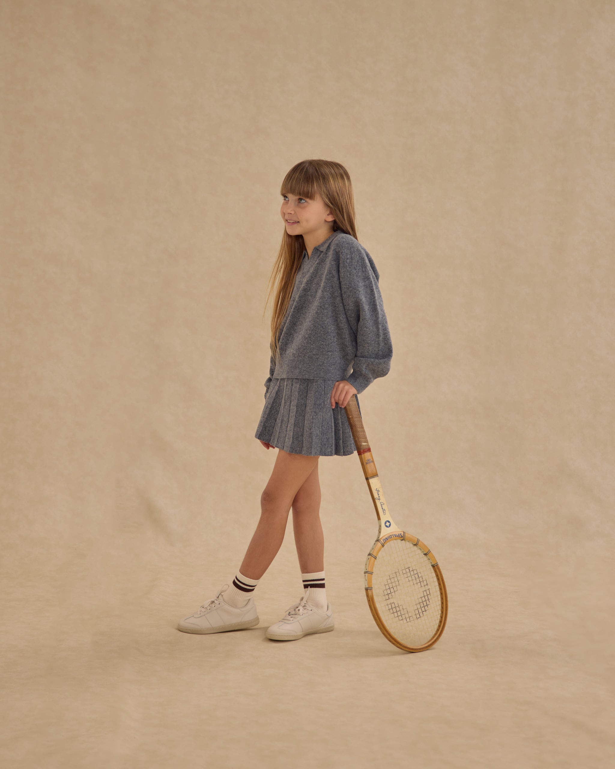 Knit Pleated Skirt || Heathered Grey - Rylee + Cru | Kids Clothes | Trendy Baby Clothes | Modern Infant Outfits |