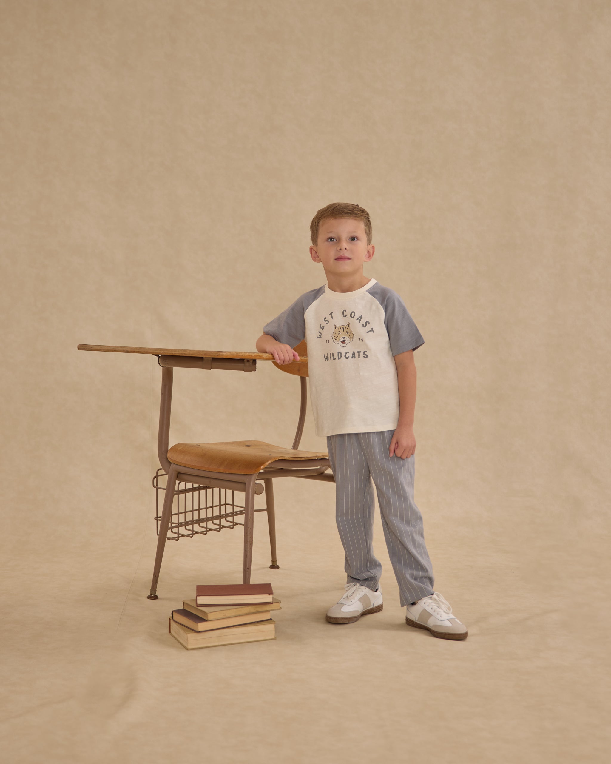 トップス c-boy style Muted Edge (No.25) Knit Wide Leg || Dusty Blue Stripe – Rylee + Cru Canada