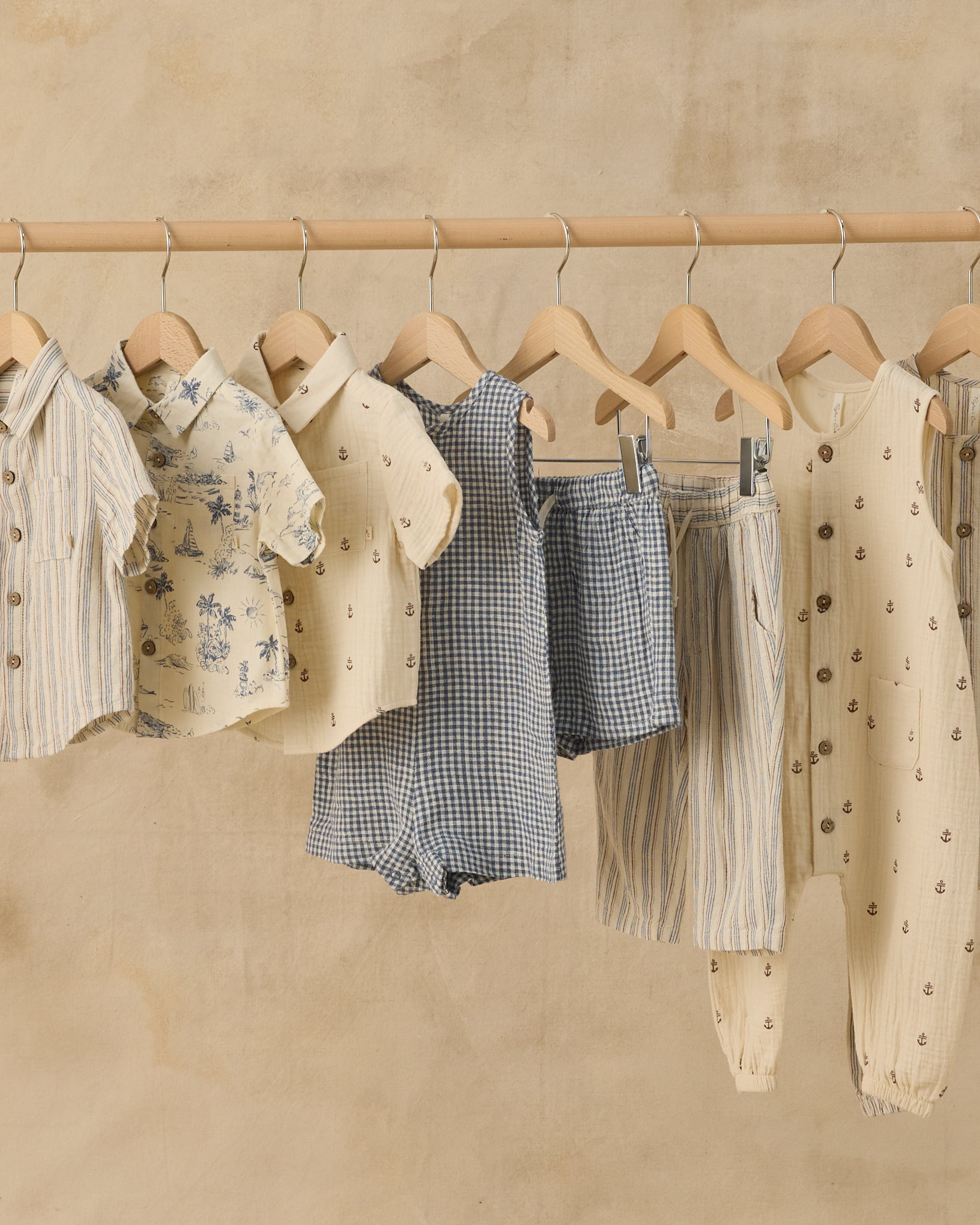 Mavrick Romper Marine Gingham