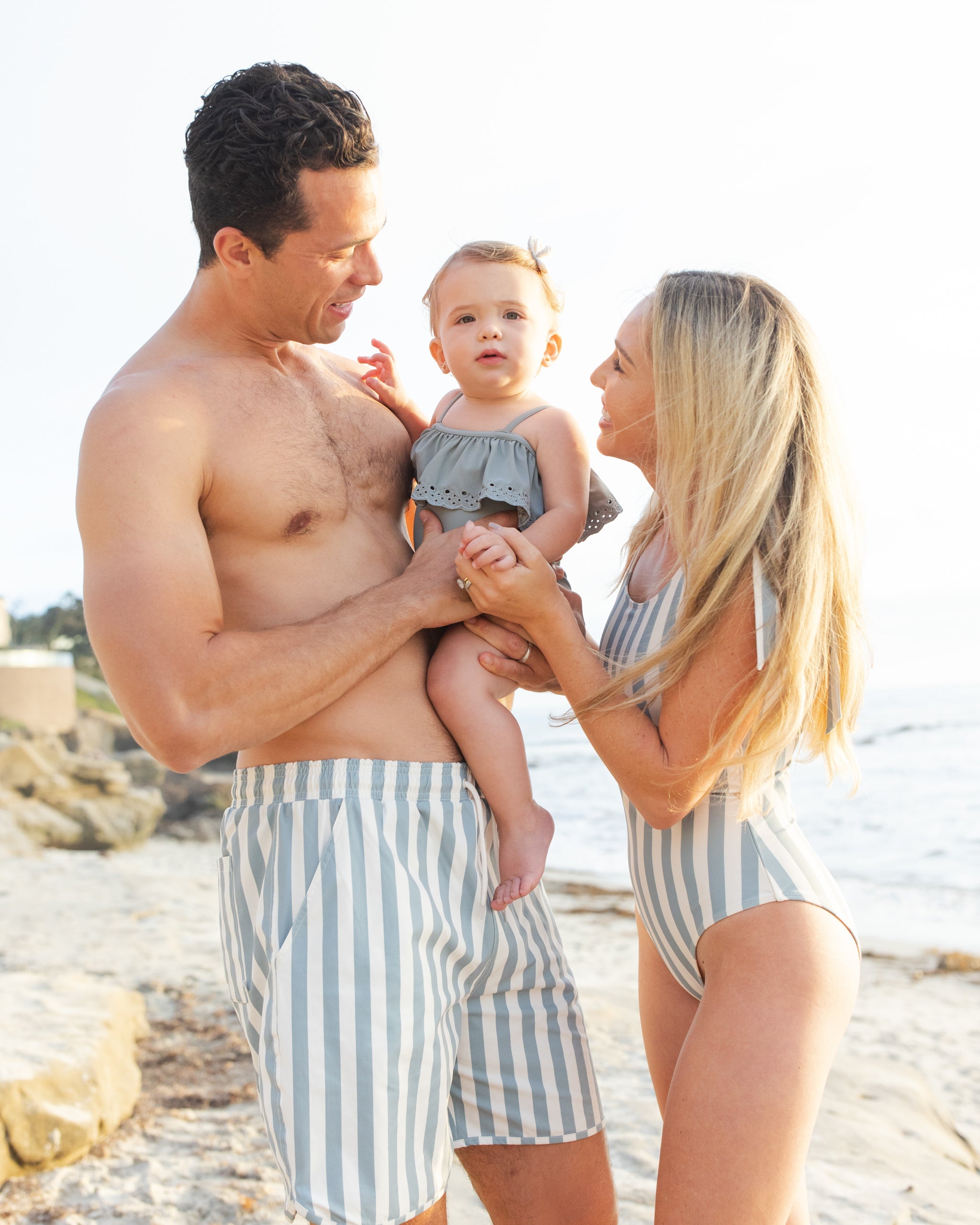 Dolphin Boardshort Green Stripe - Rylee + Cru | Kids Clothes | Trendy Baby Clothes | Modern Infant Outfits |