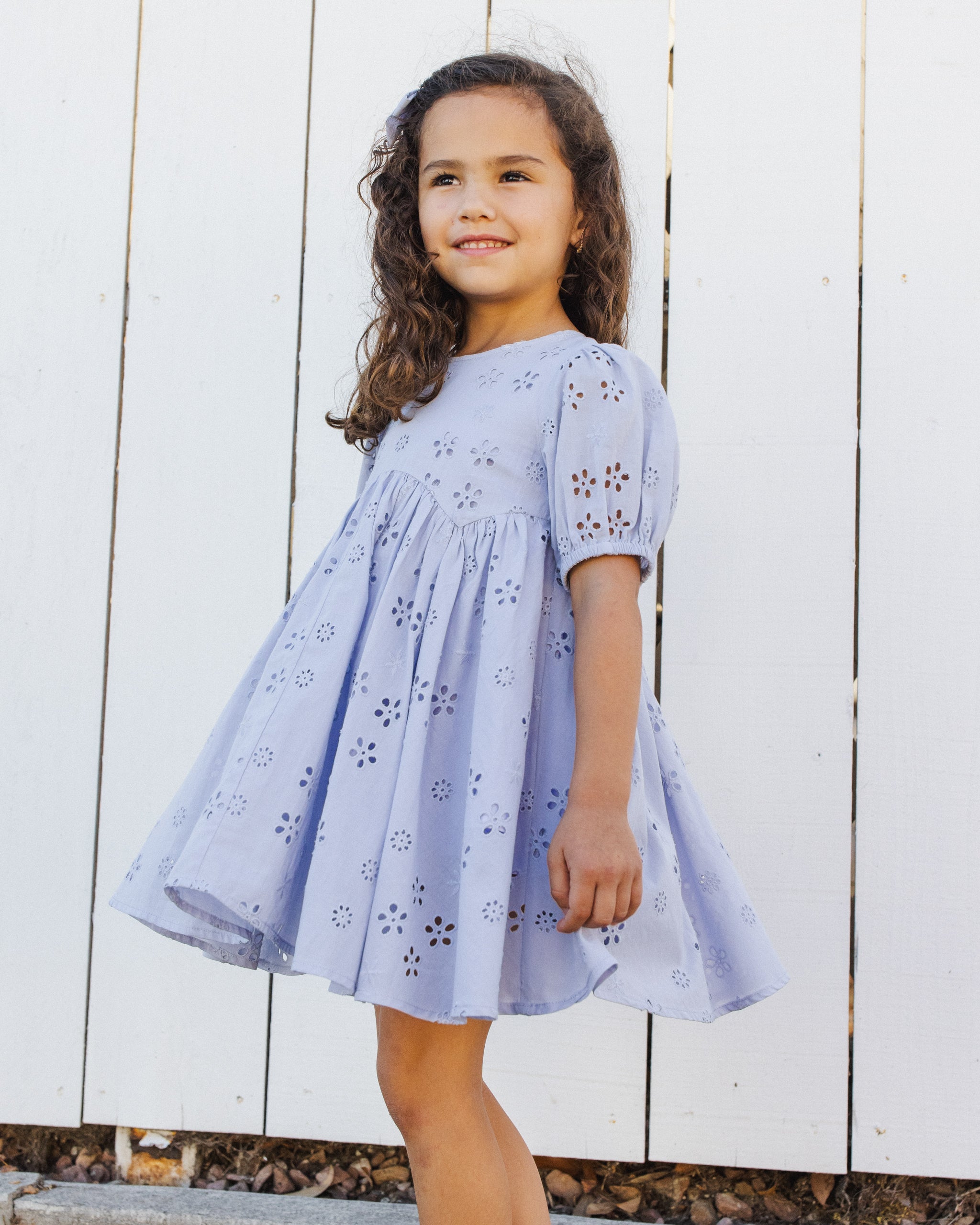 Rose Dress Periwinkle - Rylee + Cru | Kids Clothes | Trendy Baby Clothes | Modern Infant Outfits |