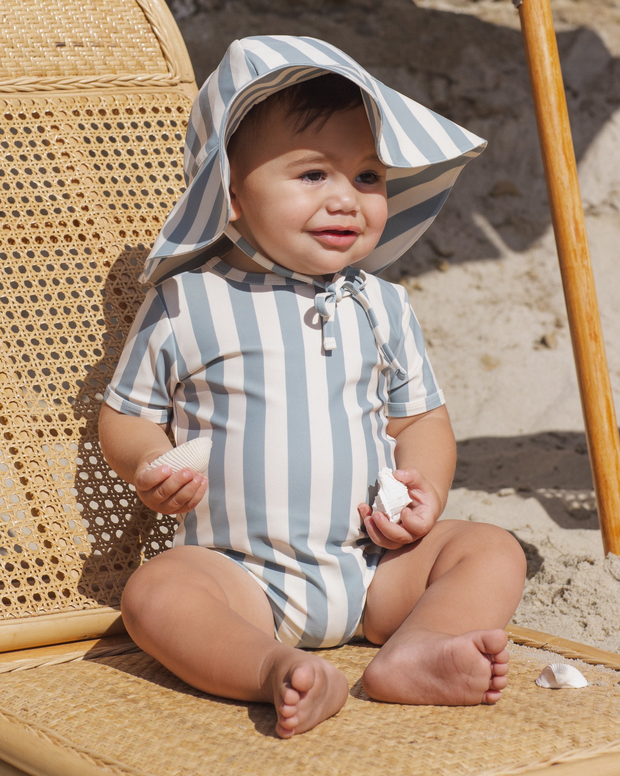 Floppy Swim Hat Green Stripe - Rylee + Cru | Kids Clothes | Trendy Baby Clothes | Modern Infant Outfits |