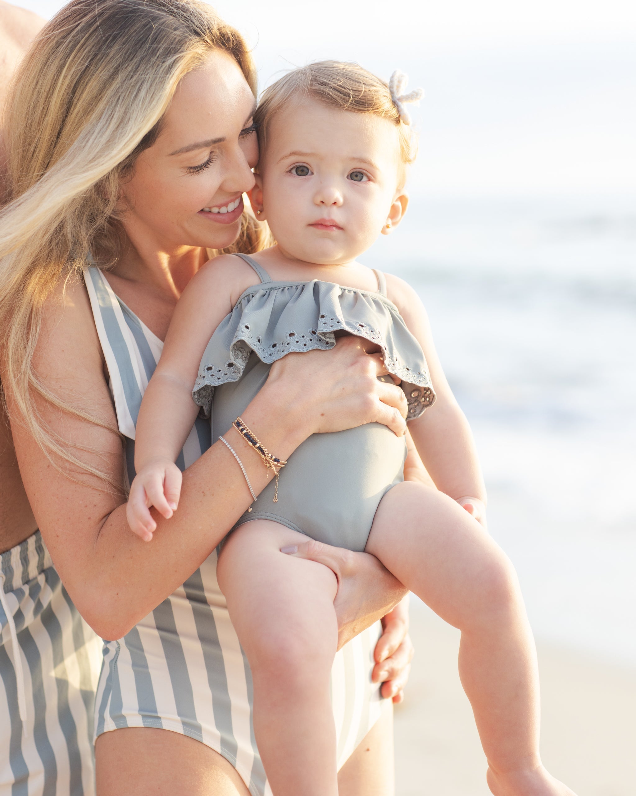 Off-The-Shoulder One-Piece Sea Green - Rylee + Cru | Kids Clothes | Trendy Baby Clothes | Modern Infant Outfits |