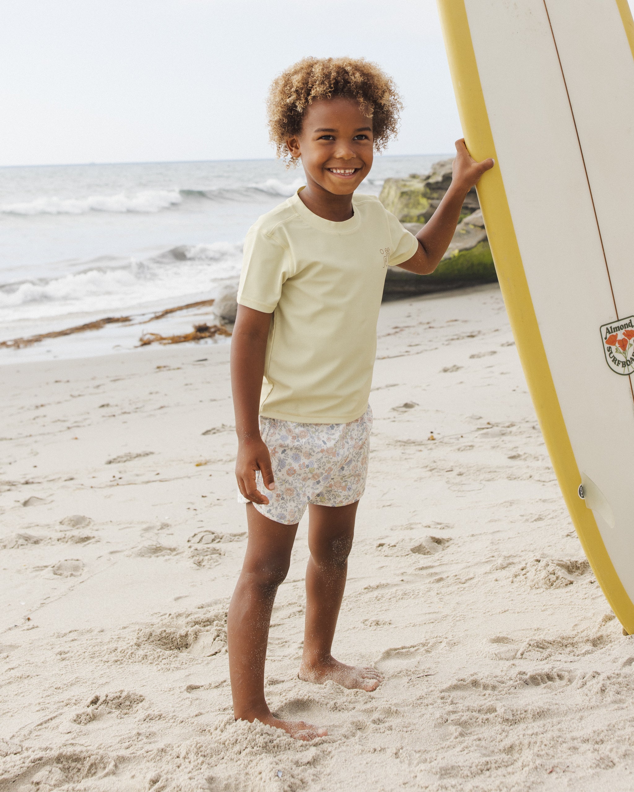 Short Sleeve Rashguard Citron - Rylee + Cru | Kids Clothes | Trendy Baby Clothes | Modern Infant Outfits |