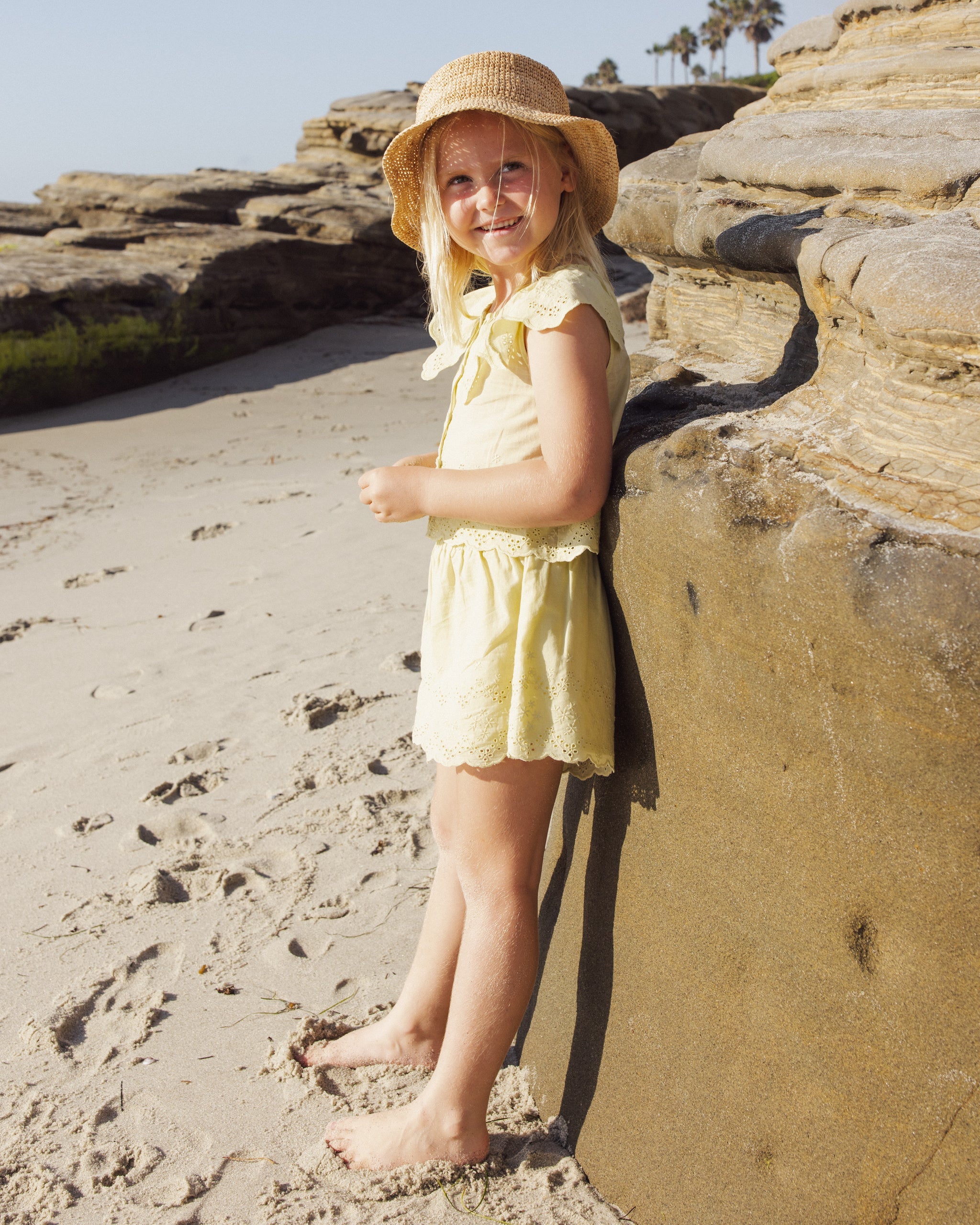 Remi Blouse Citron - Rylee + Cru | Kids Clothes | Trendy Baby Clothes | Modern Infant Outfits |