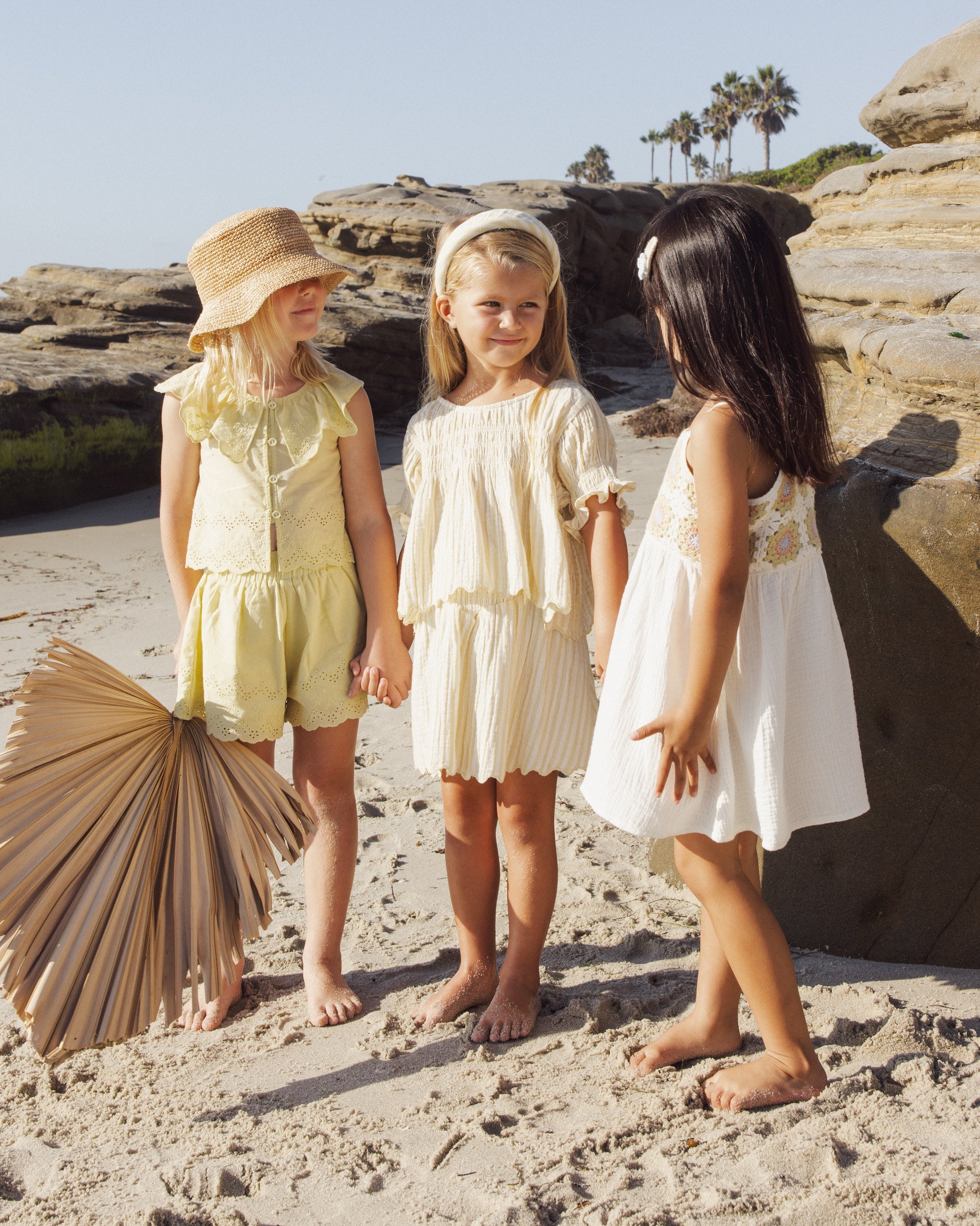 Smocked V Mini Skirt Citron Stripe - Rylee + Cru | Kids Clothes | Trendy Baby Clothes | Modern Infant Outfits |