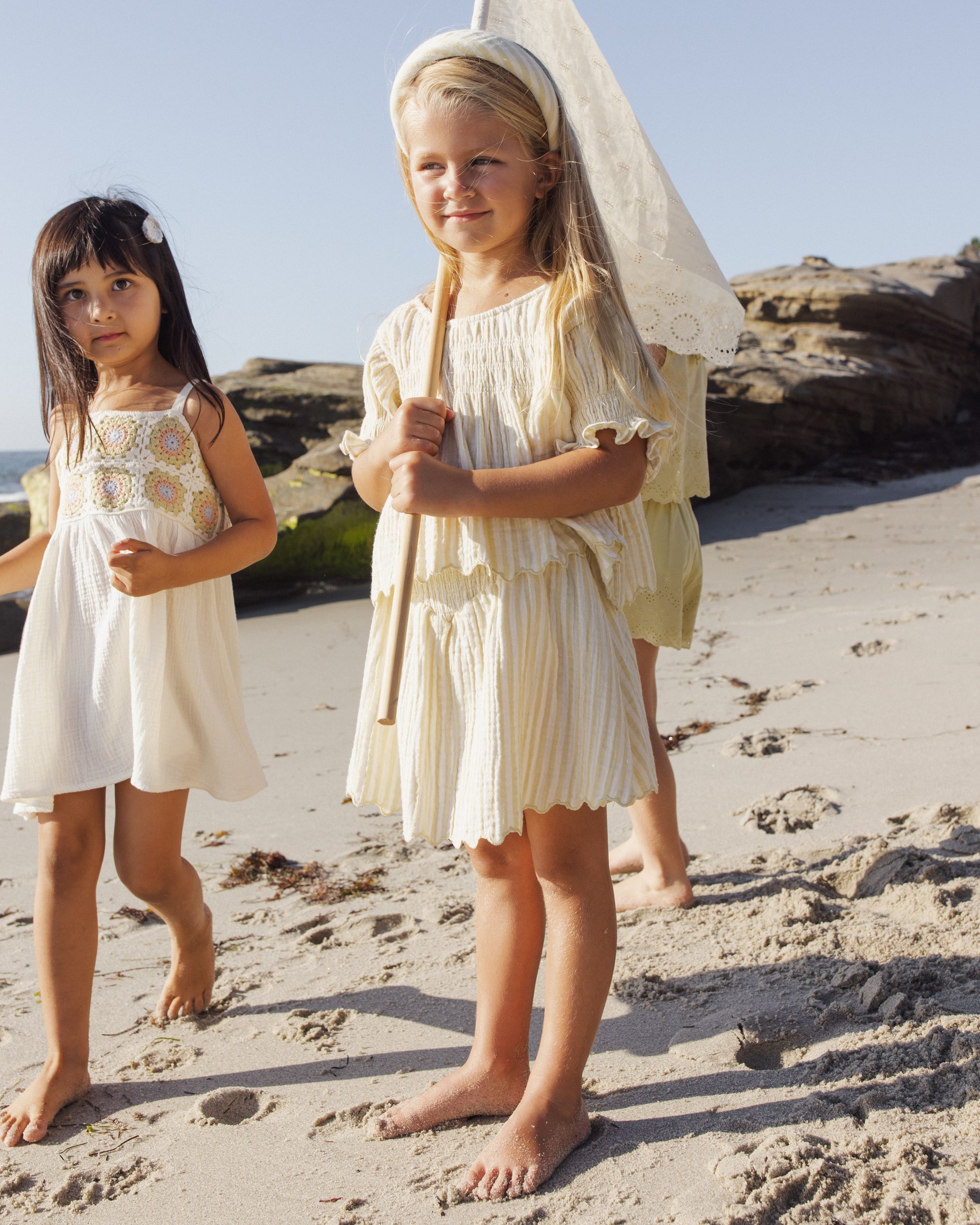 Colette Top Citron Stripe - Rylee + Cru | Kids Clothes | Trendy Baby Clothes | Modern Infant Outfits |