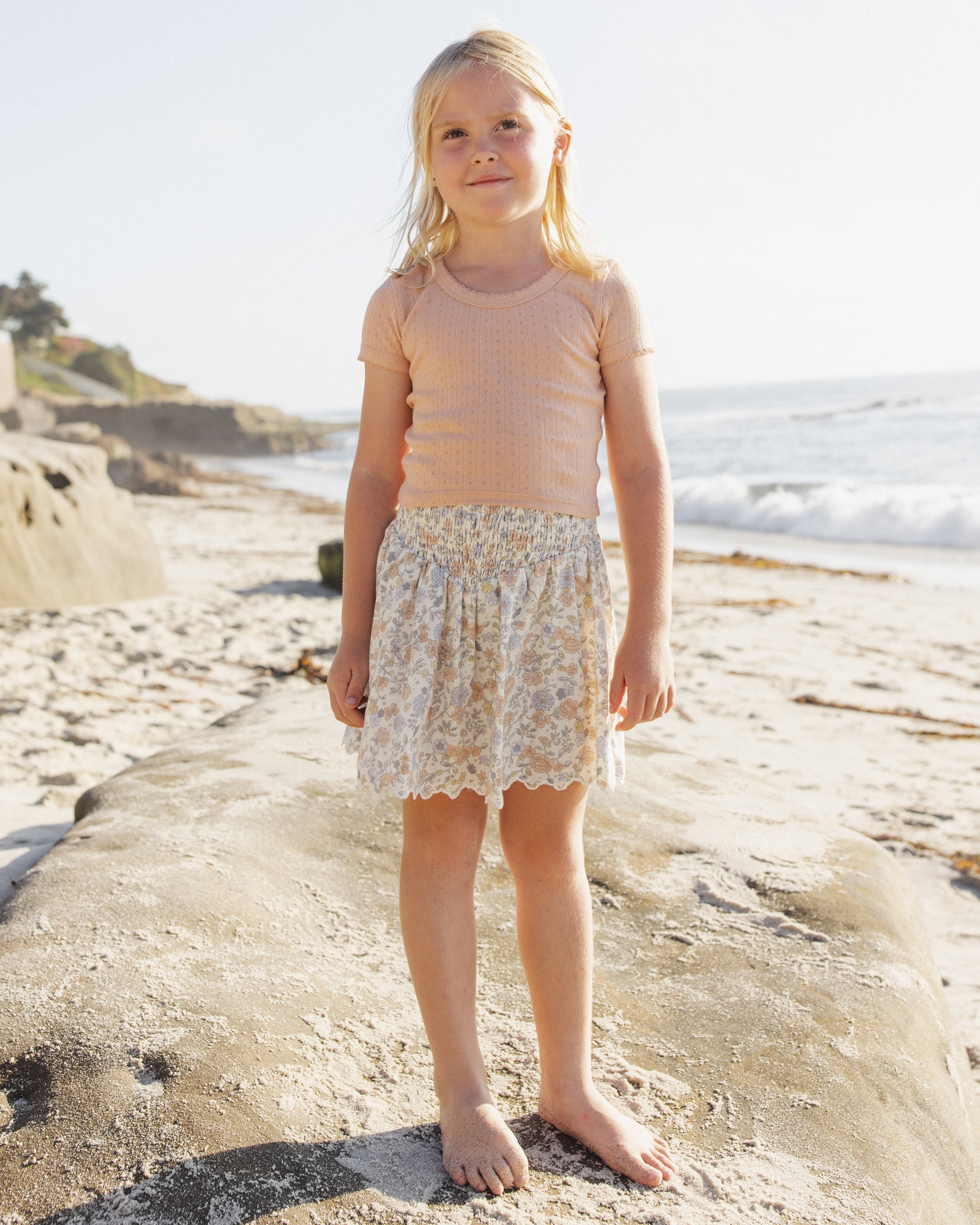 Smocked V Mini Skirt Bloom - Rylee + Cru | Kids Clothes | Trendy Baby Clothes | Modern Infant Outfits |
