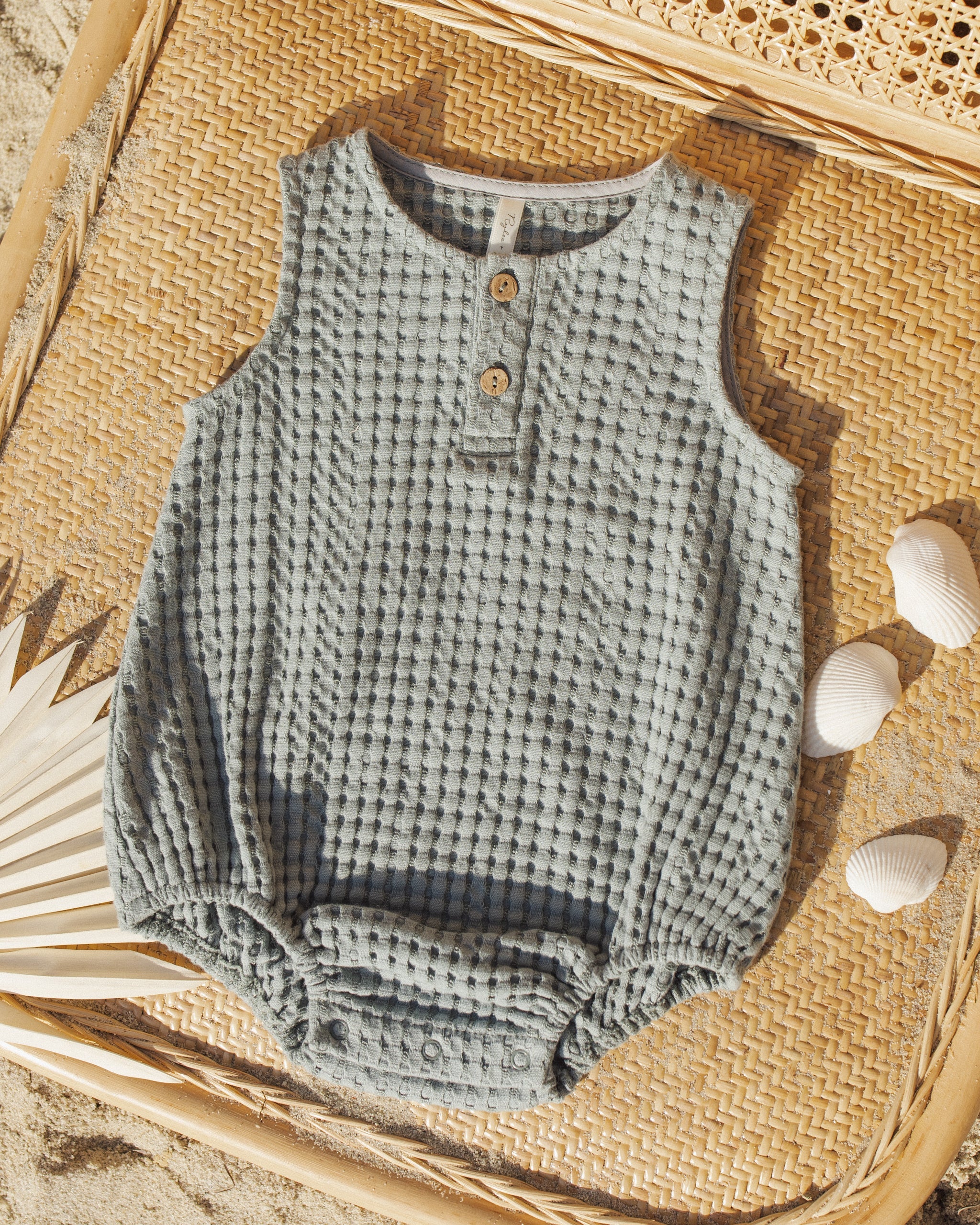 Beau Romper Sea Green - Rylee + Cru | Kids Clothes | Trendy Baby Clothes | Modern Infant Outfits |