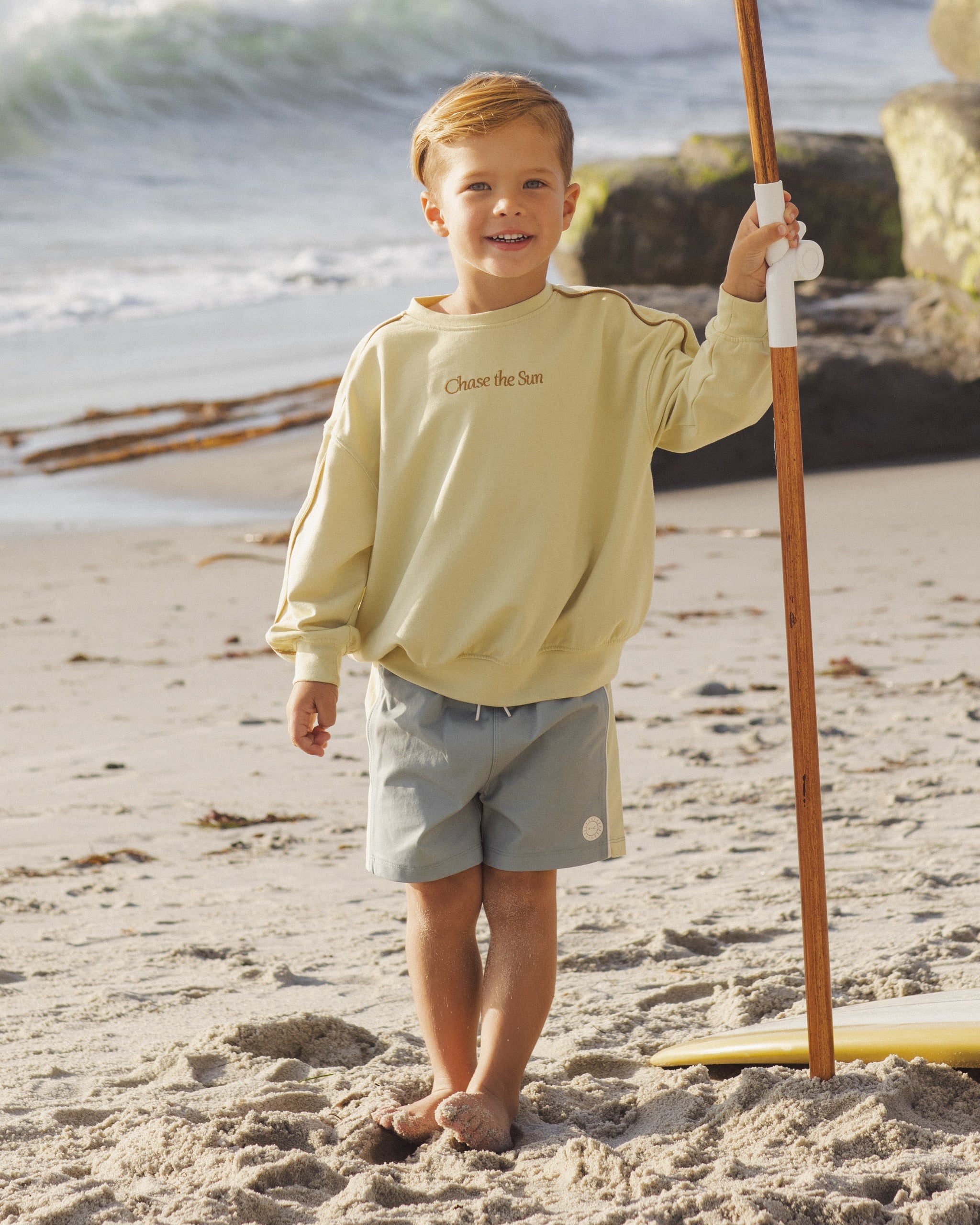 Paneled Boardshort Sea Green - Rylee + Cru | Kids Clothes | Trendy Baby Clothes | Modern Infant Outfits |