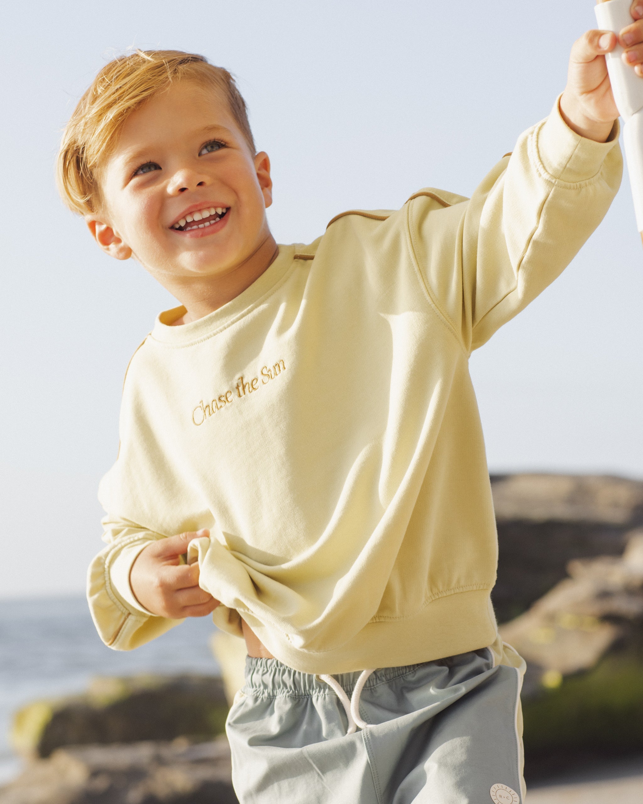 Relaxed Sweatshirt Chase The Sun - Rylee + Cru | Kids Clothes | Trendy Baby Clothes | Modern Infant Outfits |