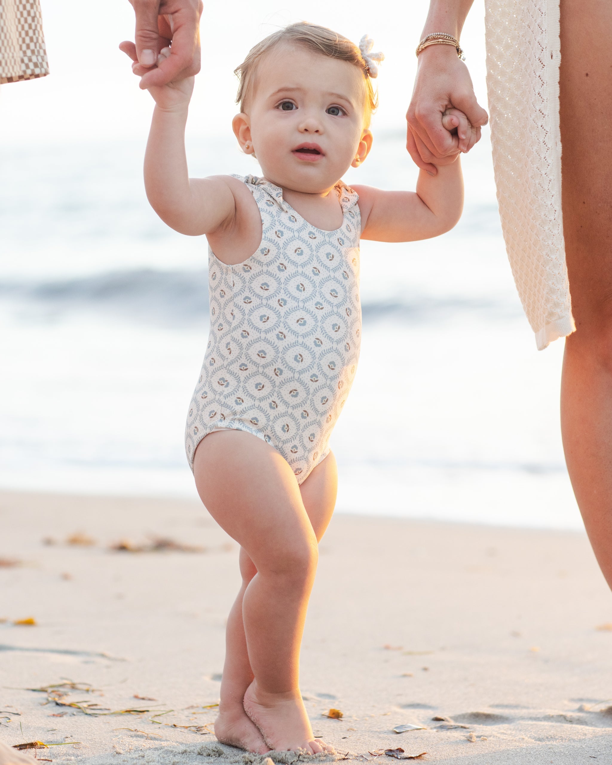 Millie One-Piece Green Fleur - Rylee + Cru | Kids Clothes | Trendy Baby Clothes | Modern Infant Outfits |