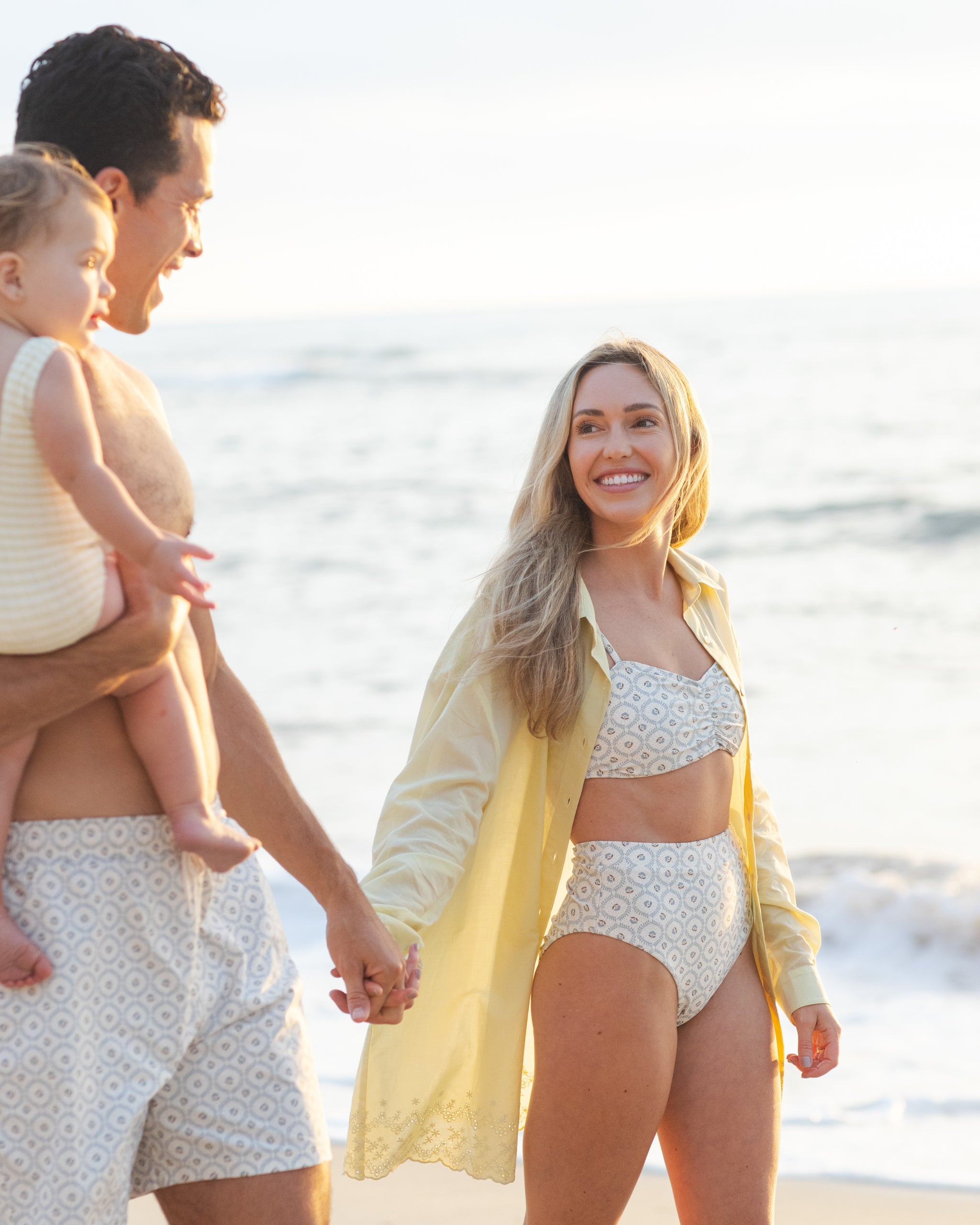 Women's Banded High Cut Bikini Bottom Green Fleur - Rylee + Cru | Kids Clothes | Trendy Baby Clothes | Modern Infant Outfits |